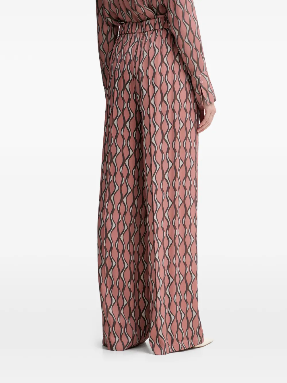 Patterned Wide-Leg Trousers