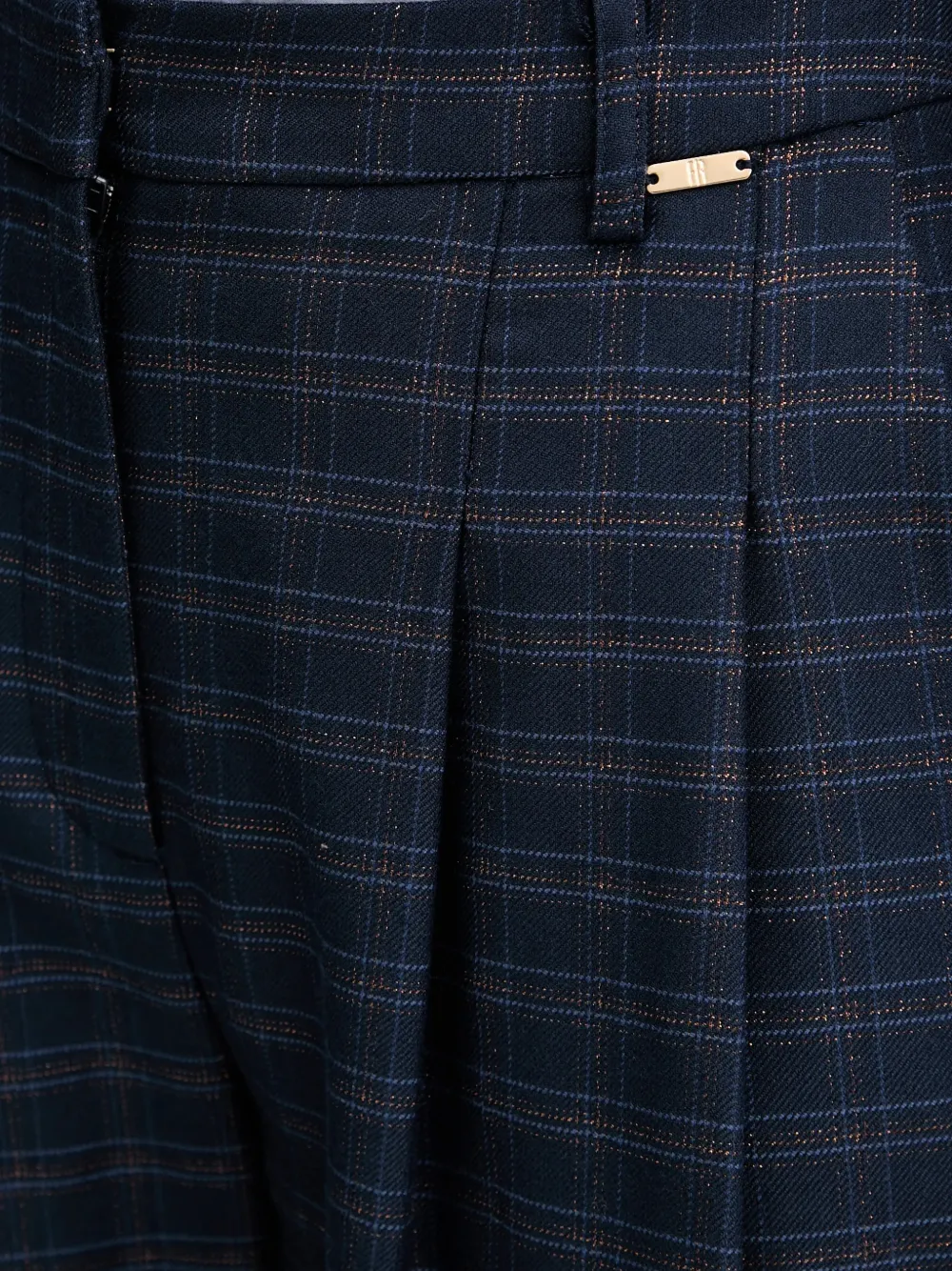 FRACOMINA Geruite plooibroek Blauw