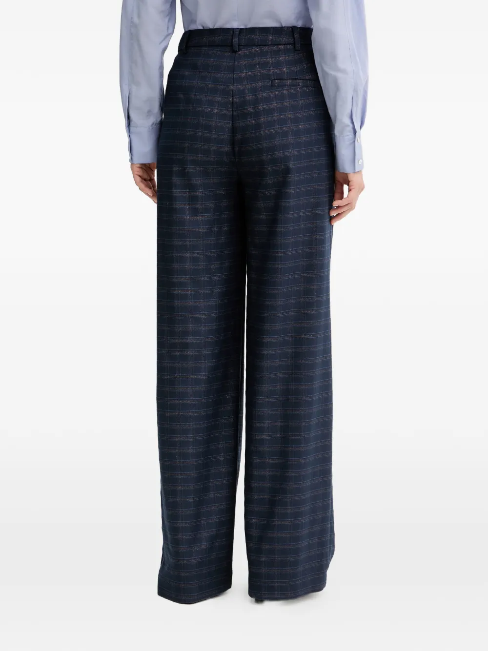 FRACOMINA Geruite plooibroek Blauw