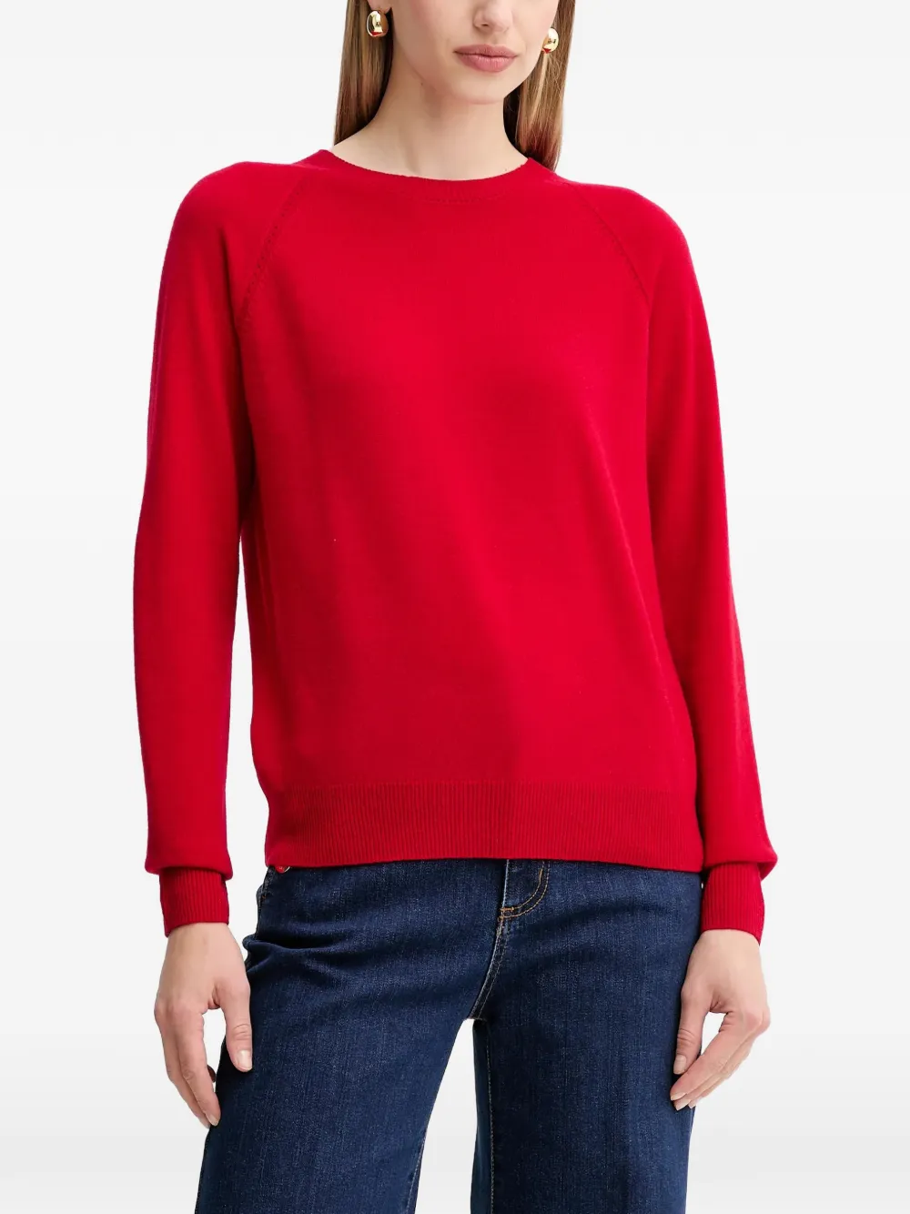 FRACOMINA crew neck long-sleeve sweater - Rosso