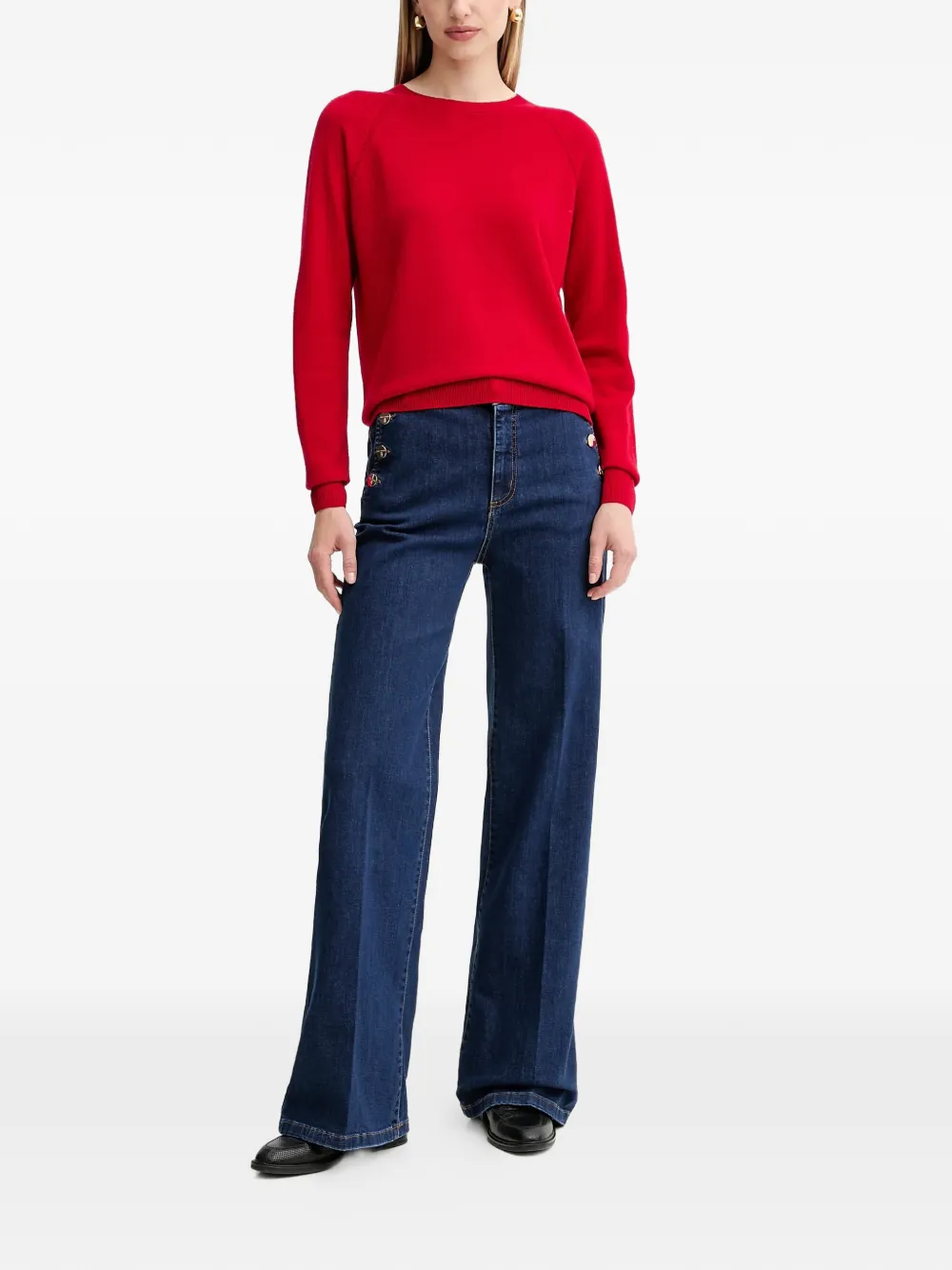  Fracomina Crew Neck Long-sleeve Sweater - Red 