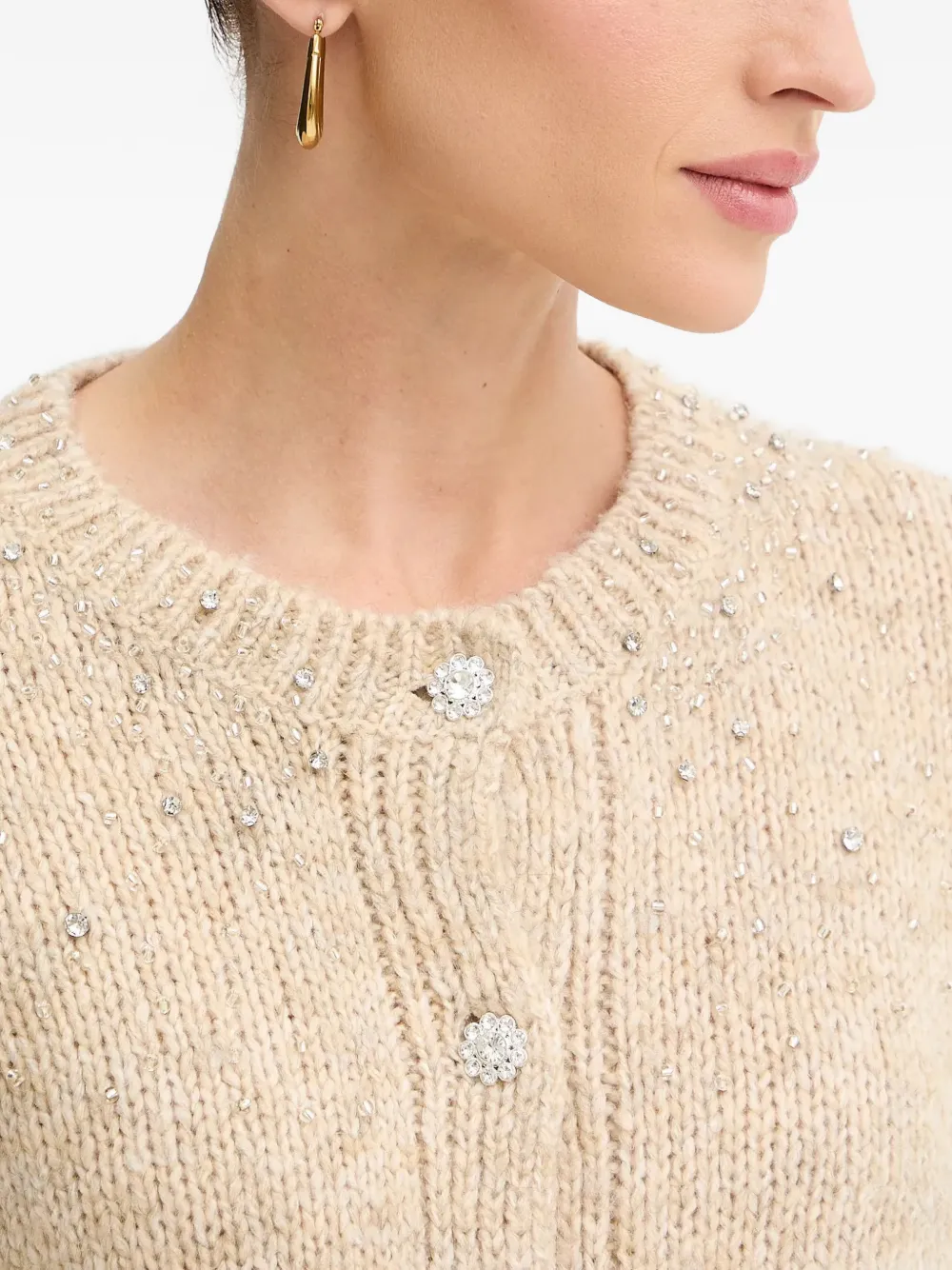 FRACOMINA Vest met verfraaide knoop Beige