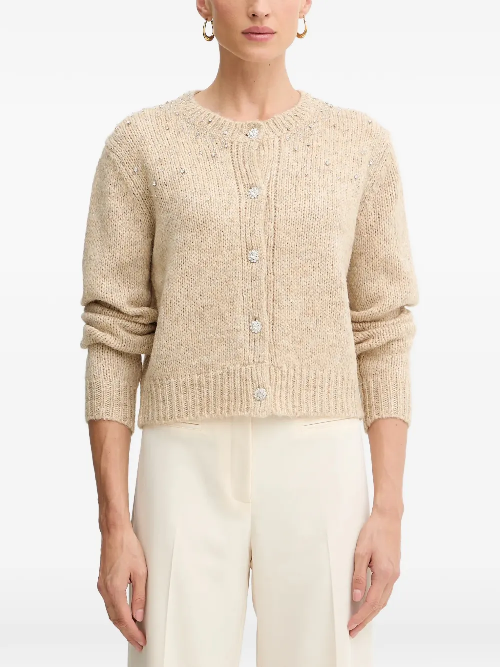 FRACOMINA embellished-button cardigan - Nude