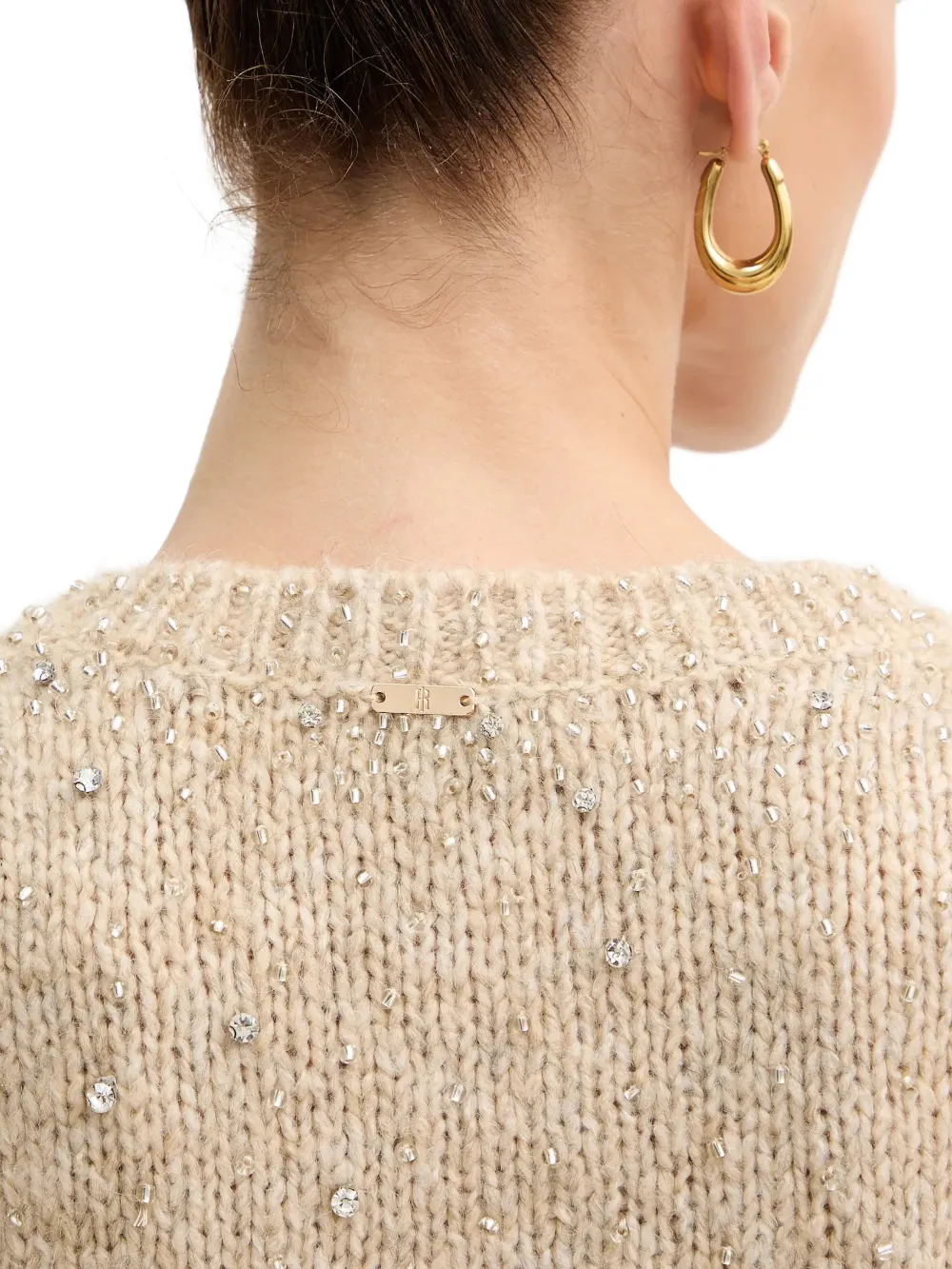 FRACOMINA Vest met verfraaide knoop Beige
