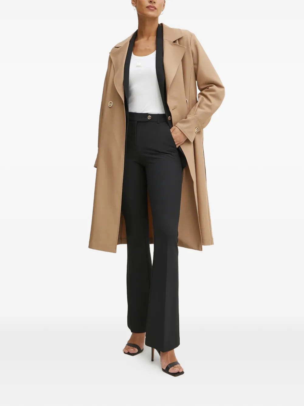 FRACOMINA Trenchcoat met ceintuur Beige