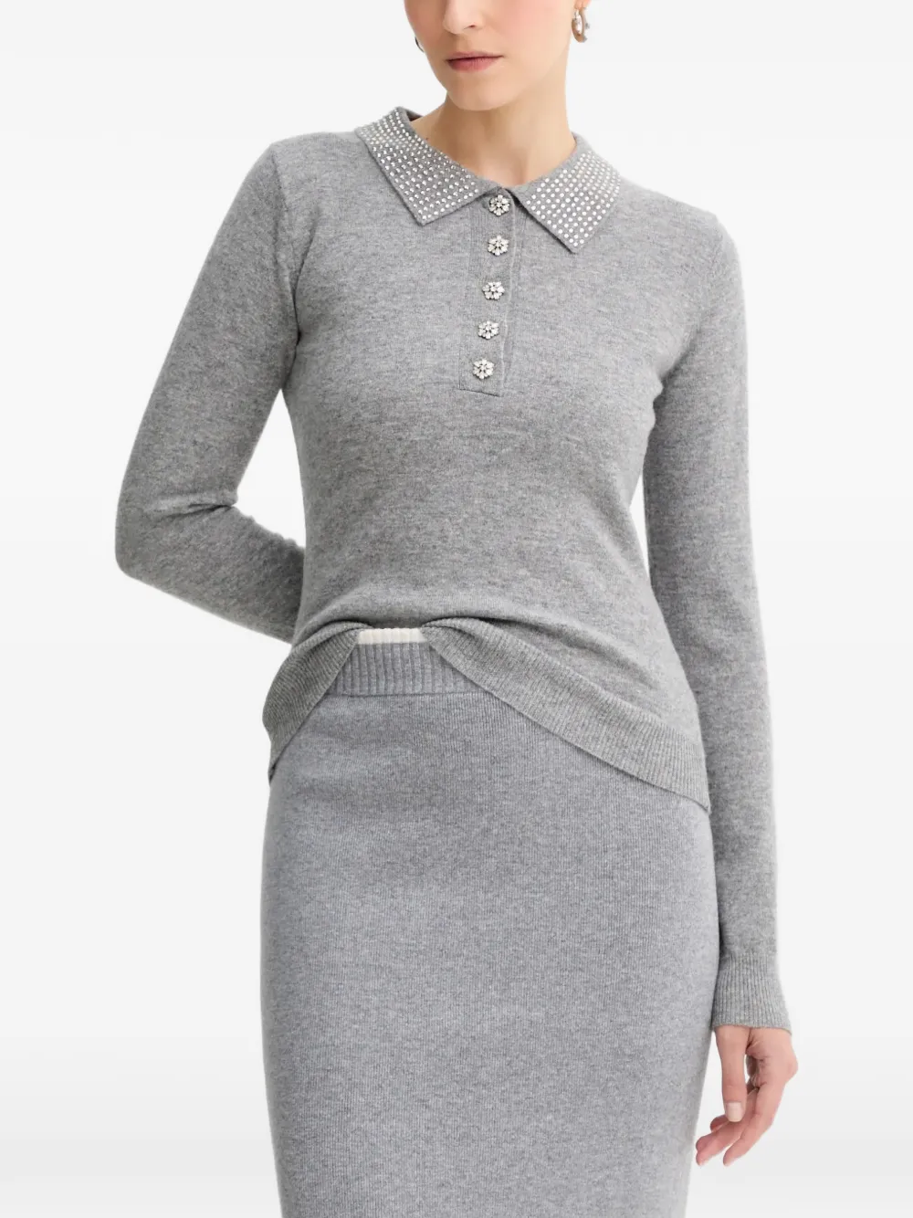 FRACOMINA embellished-collar sweater - Grigio