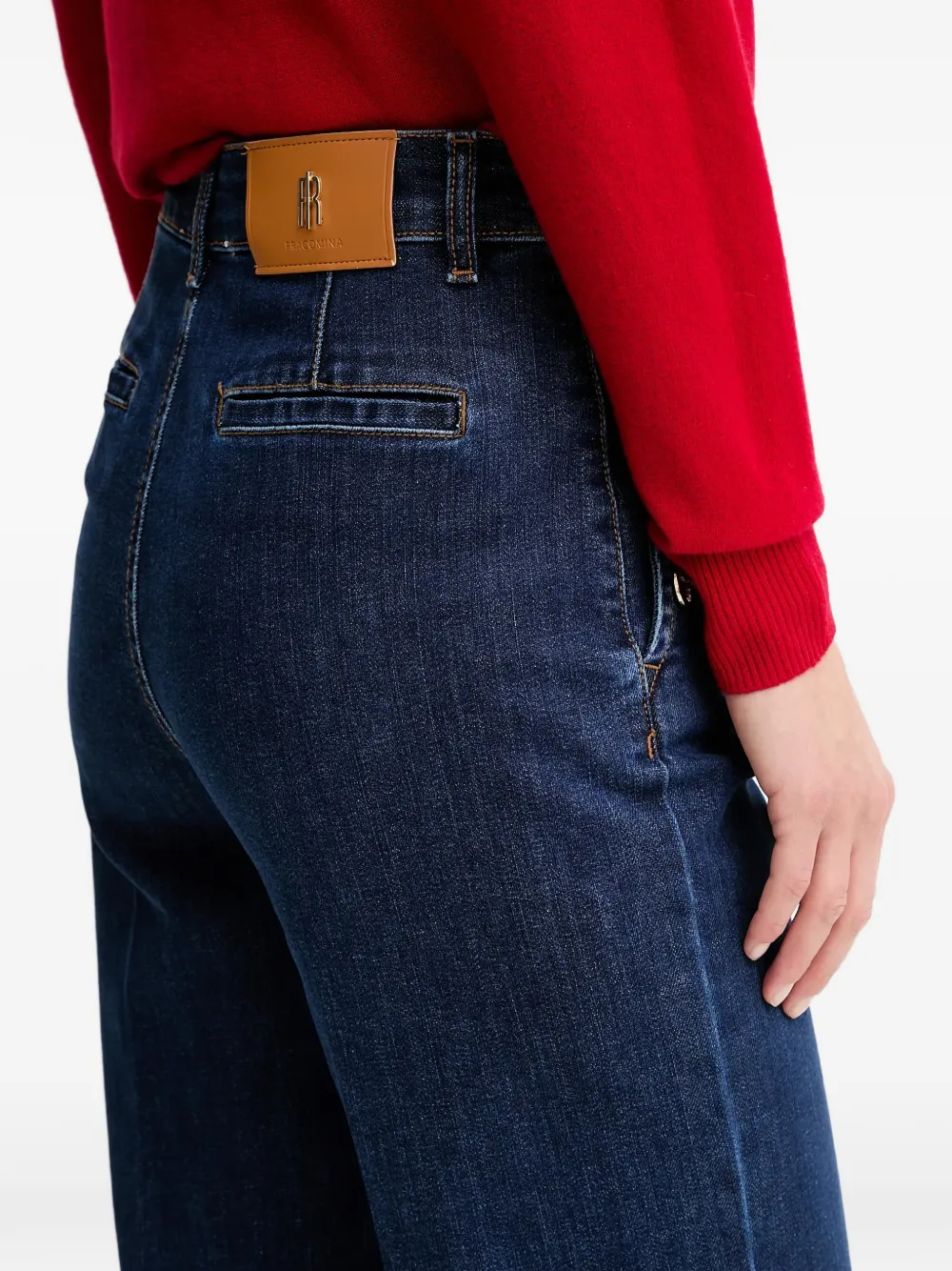 FRACOMINA Denim broek met knopen Blauw