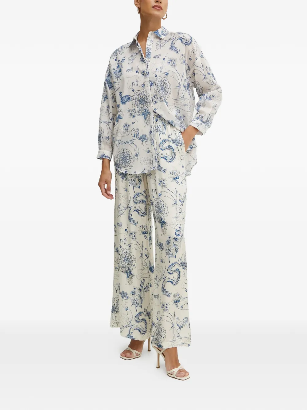 FRACOMINA floral-print shirt - Wit