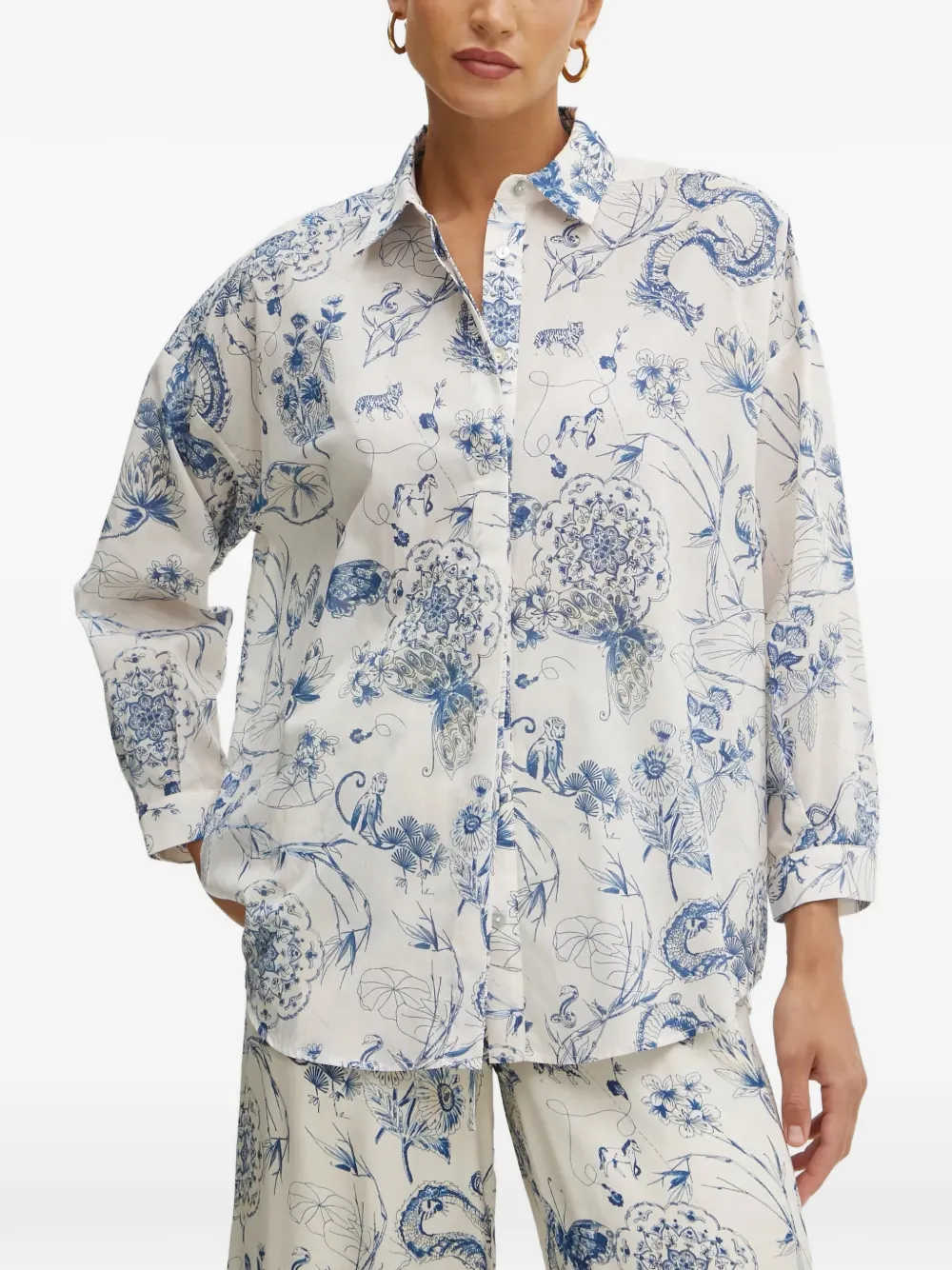FRACOMINA floral-print shirt - Bianco