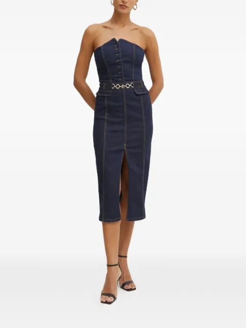 FRACOMINA buttoned belted denim dress