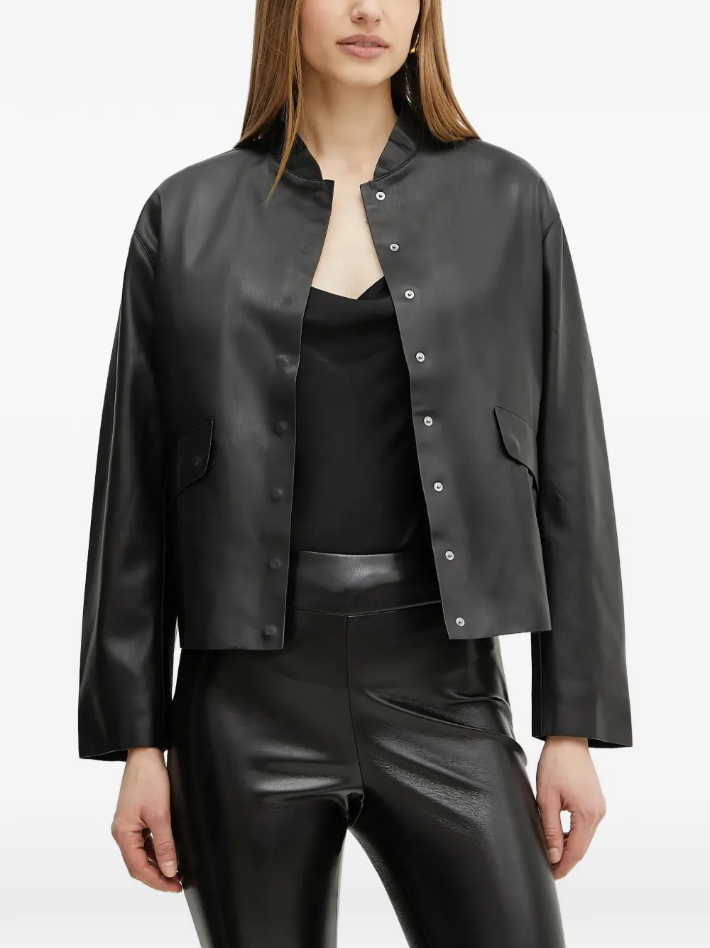FRACOMINA buttoned cropped jacket - Nero