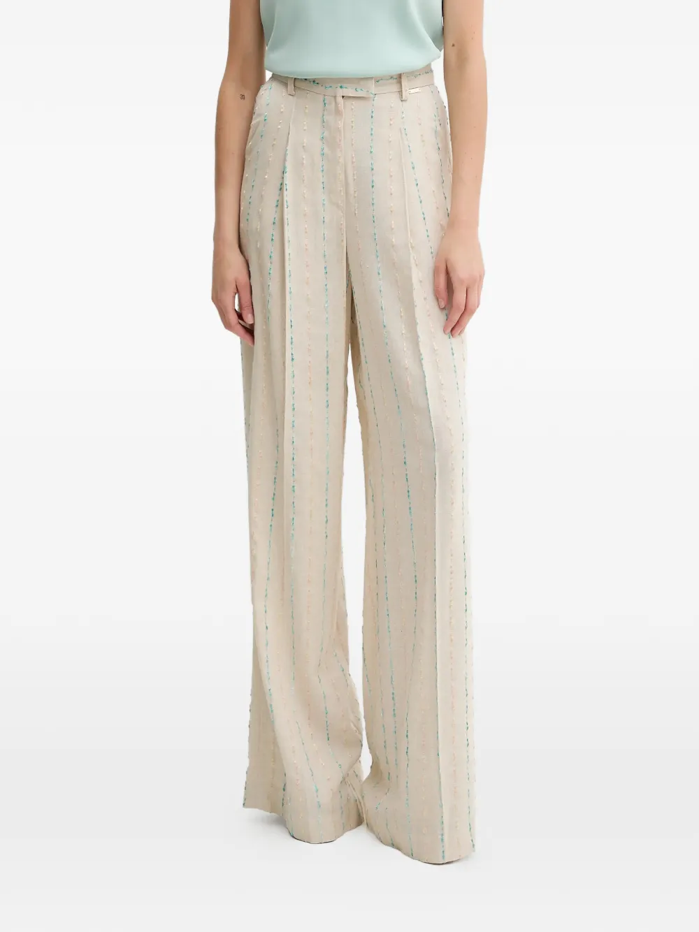 FRACOMINA striped linen trousers - Toni neutri