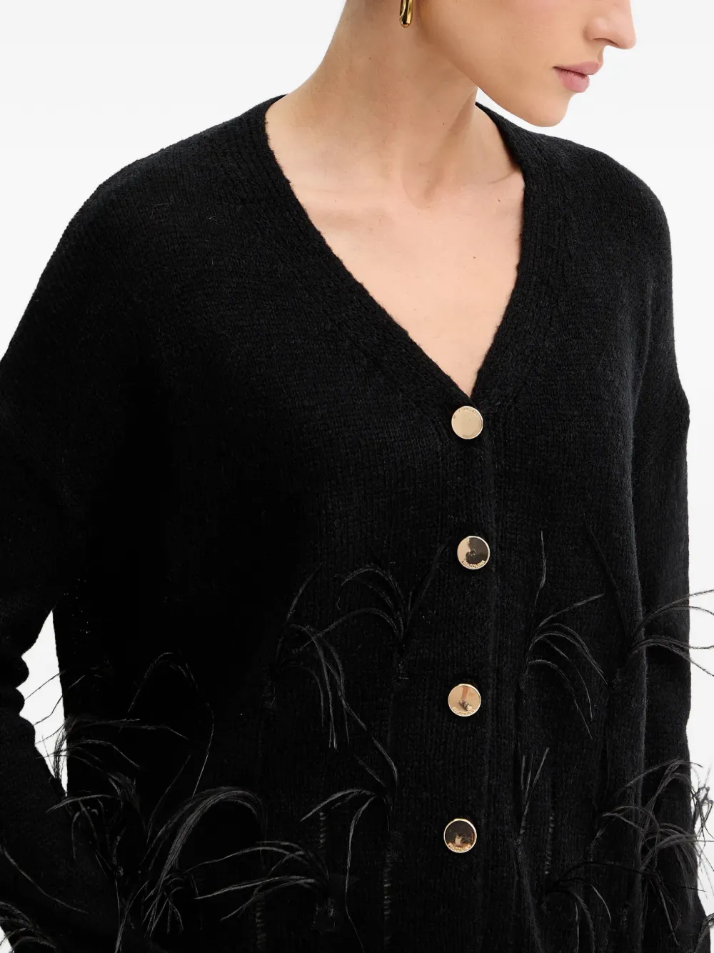 FRACOMINA trim button cardigan - Nero