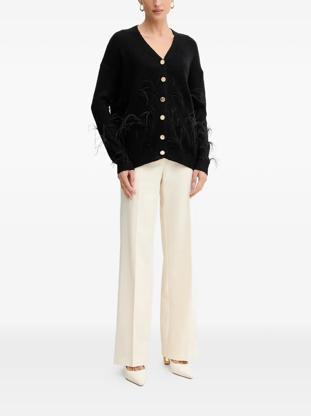  Fracomina Cardigan Con Bottoni - Nero 