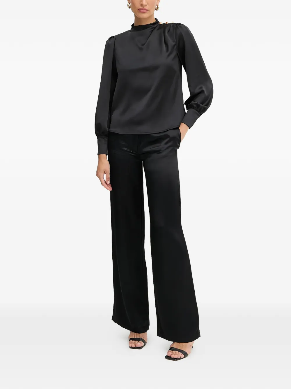 FRACOMINA button detail blouse - Zwart