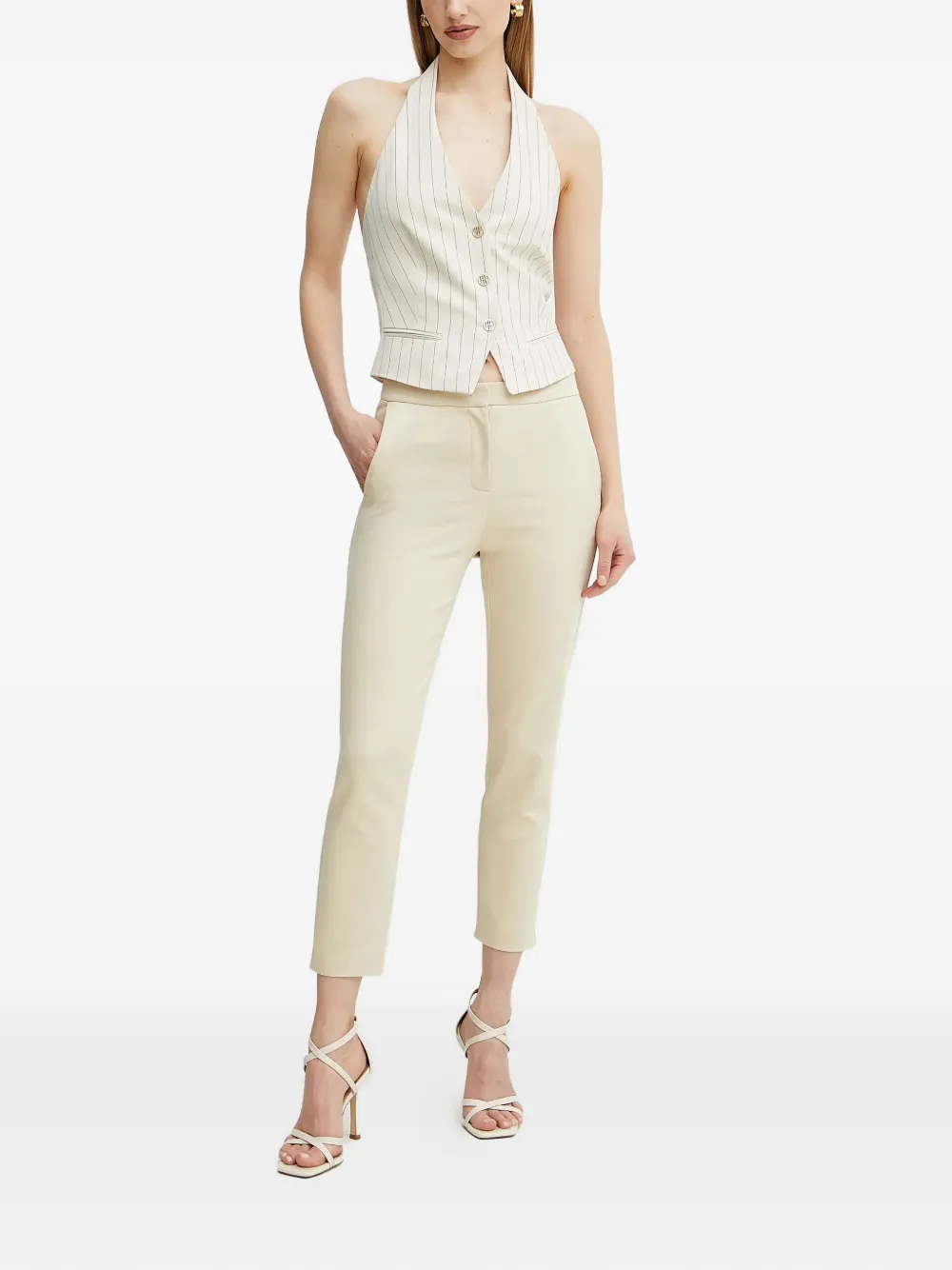  Fracomina Pinstripe Buttoned Top - White 