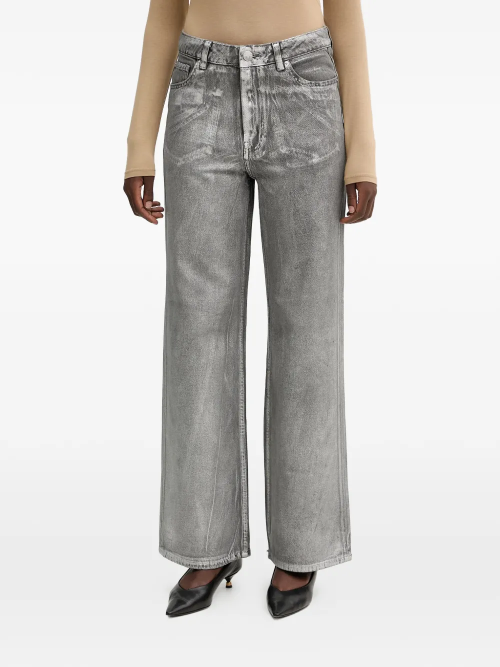 FRACOMINA faded wide-leg trousers - Grigio