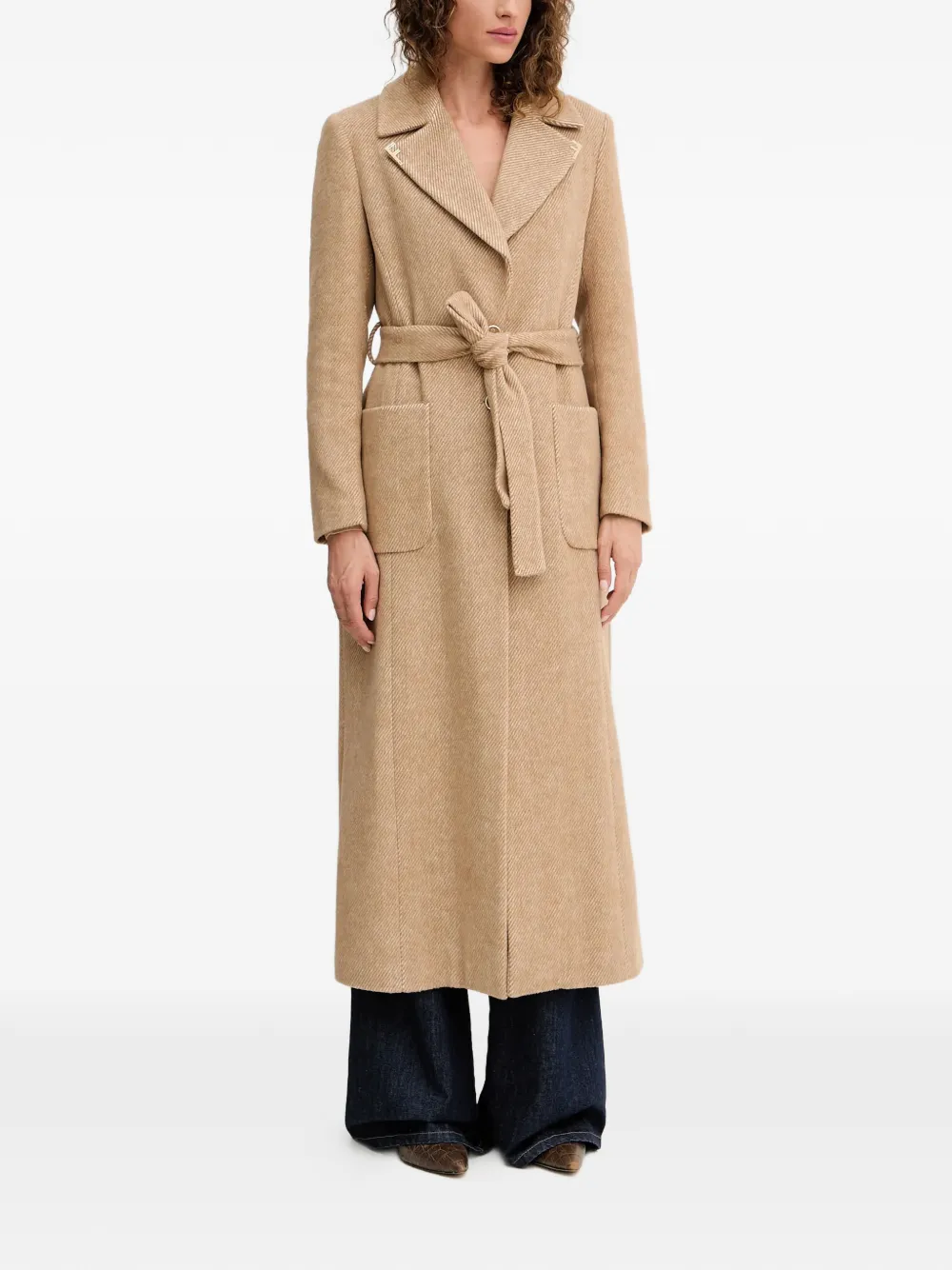  Fracomina Belted Herringbone Coat - Neutrals 