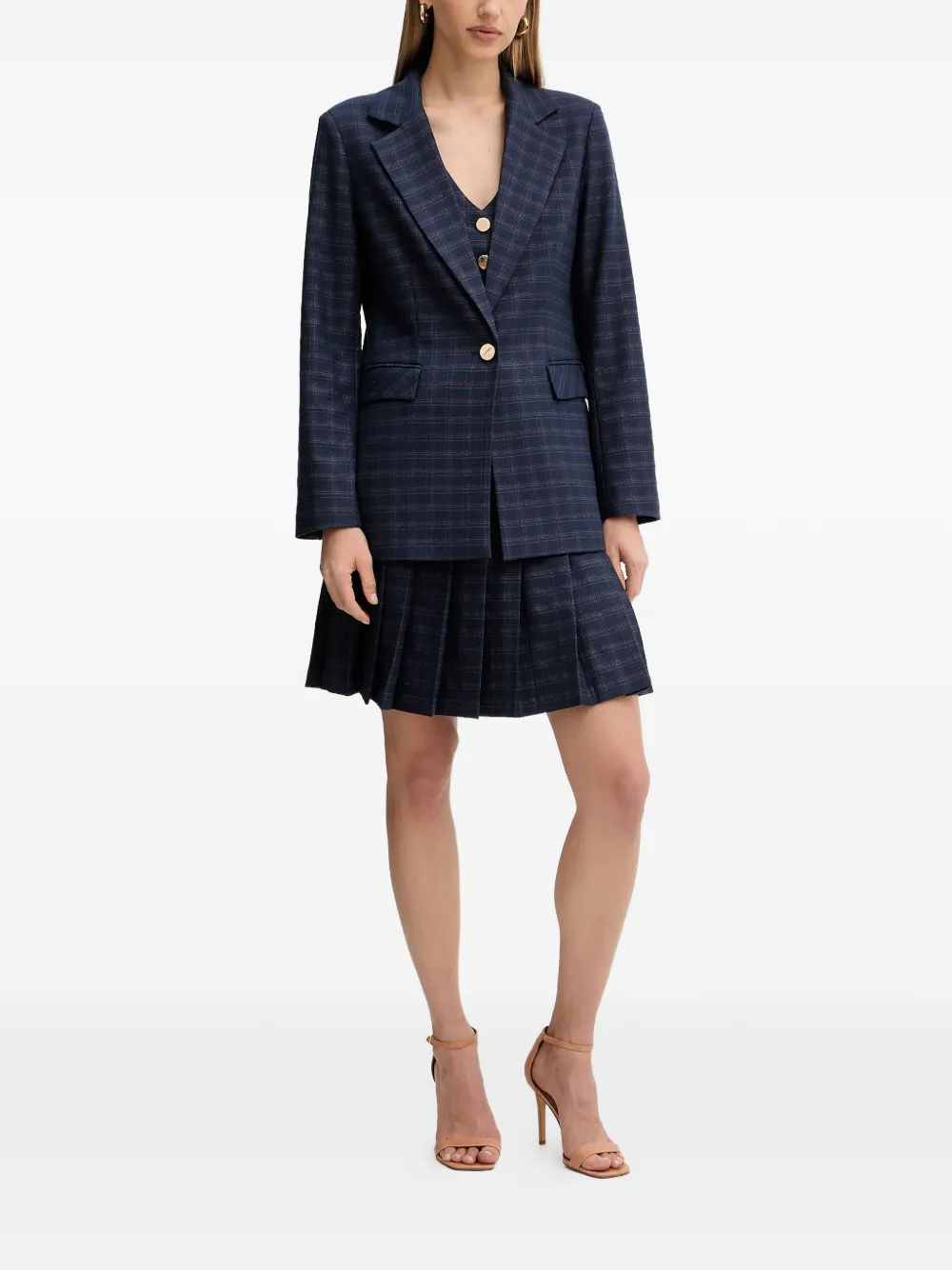 FRACOMINA Geruite gilet met V-hals Blauw