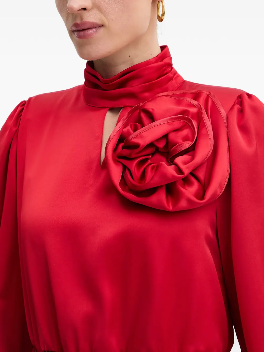 FRACOMINA Jurk met hoge hals Rood
