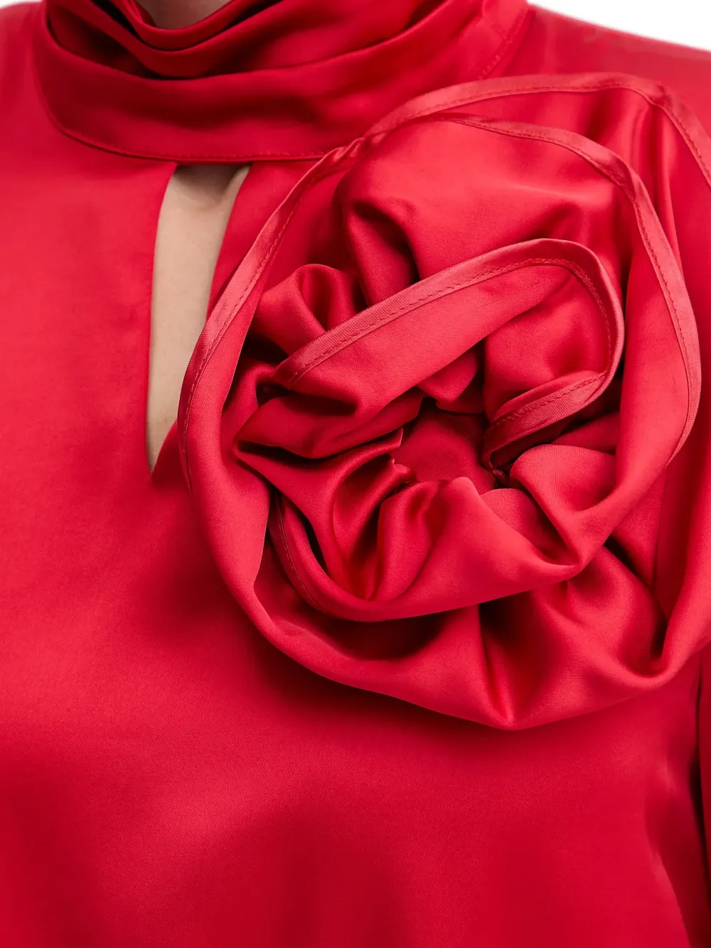 FRACOMINA Jurk met hoge hals Rood
