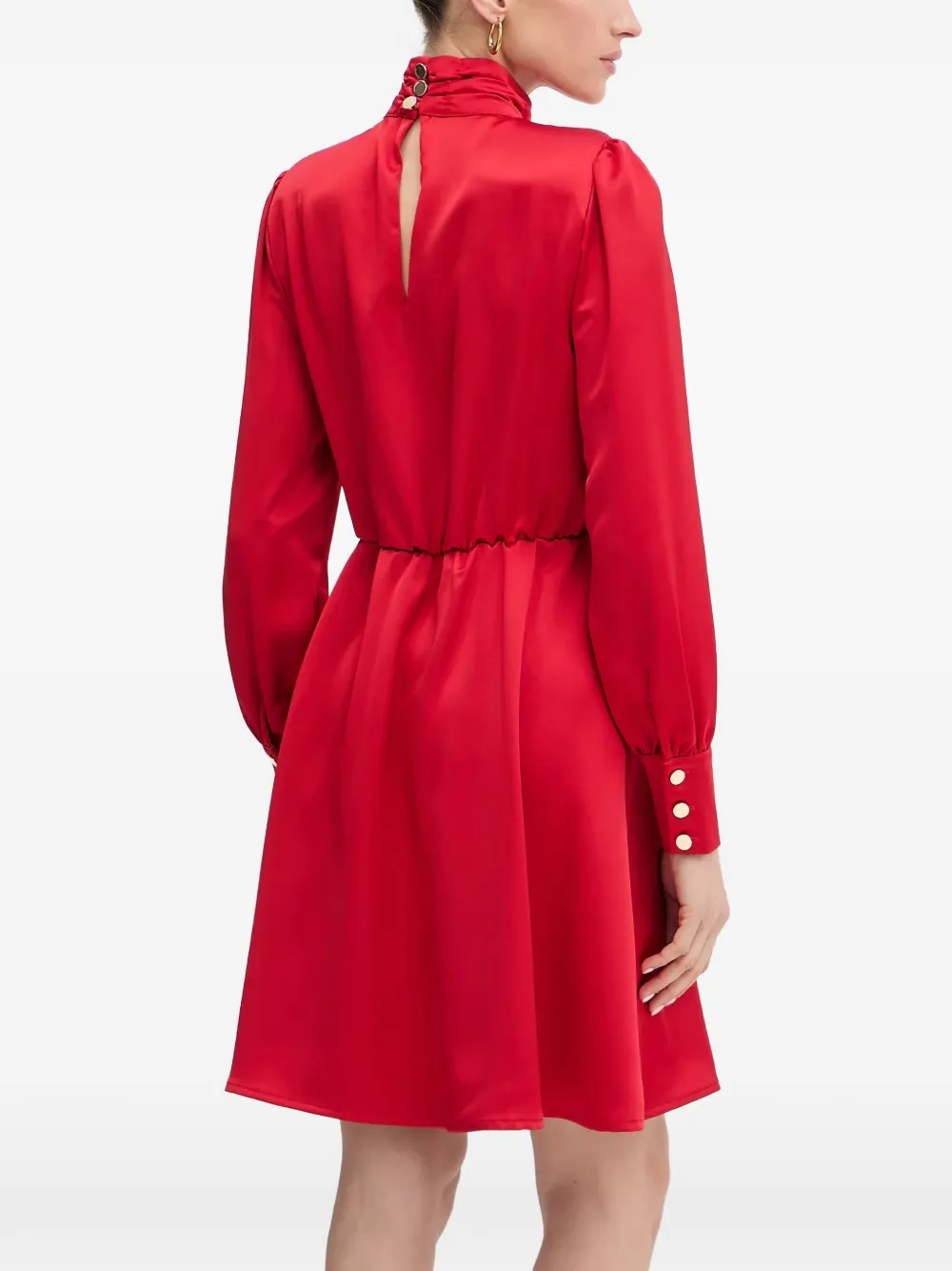  Fracomina Flower High Neck Dress - Red 