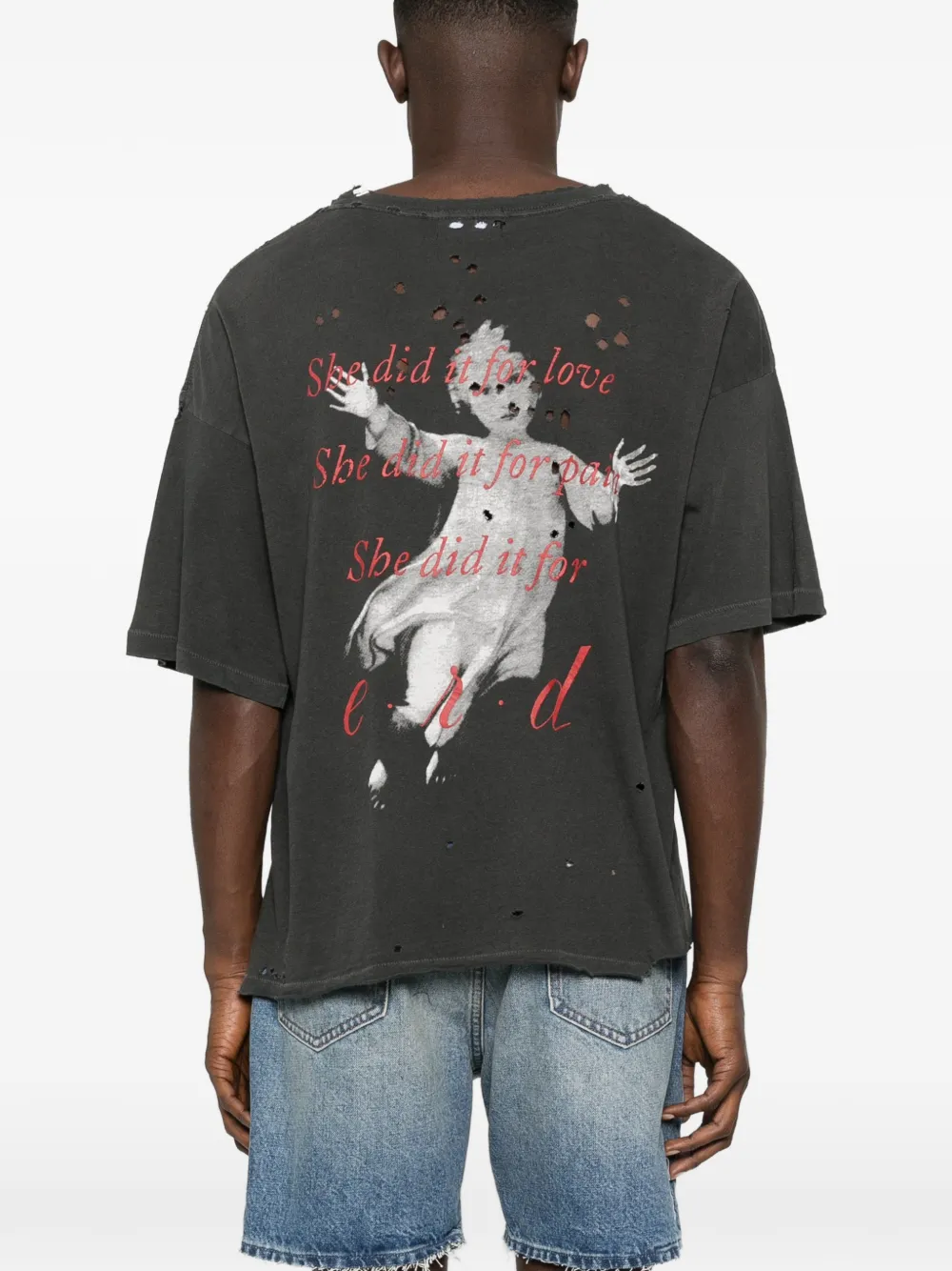 Enfants Riches Déprimés ダメージ Tシャツ | グレー | FARFETCH JP