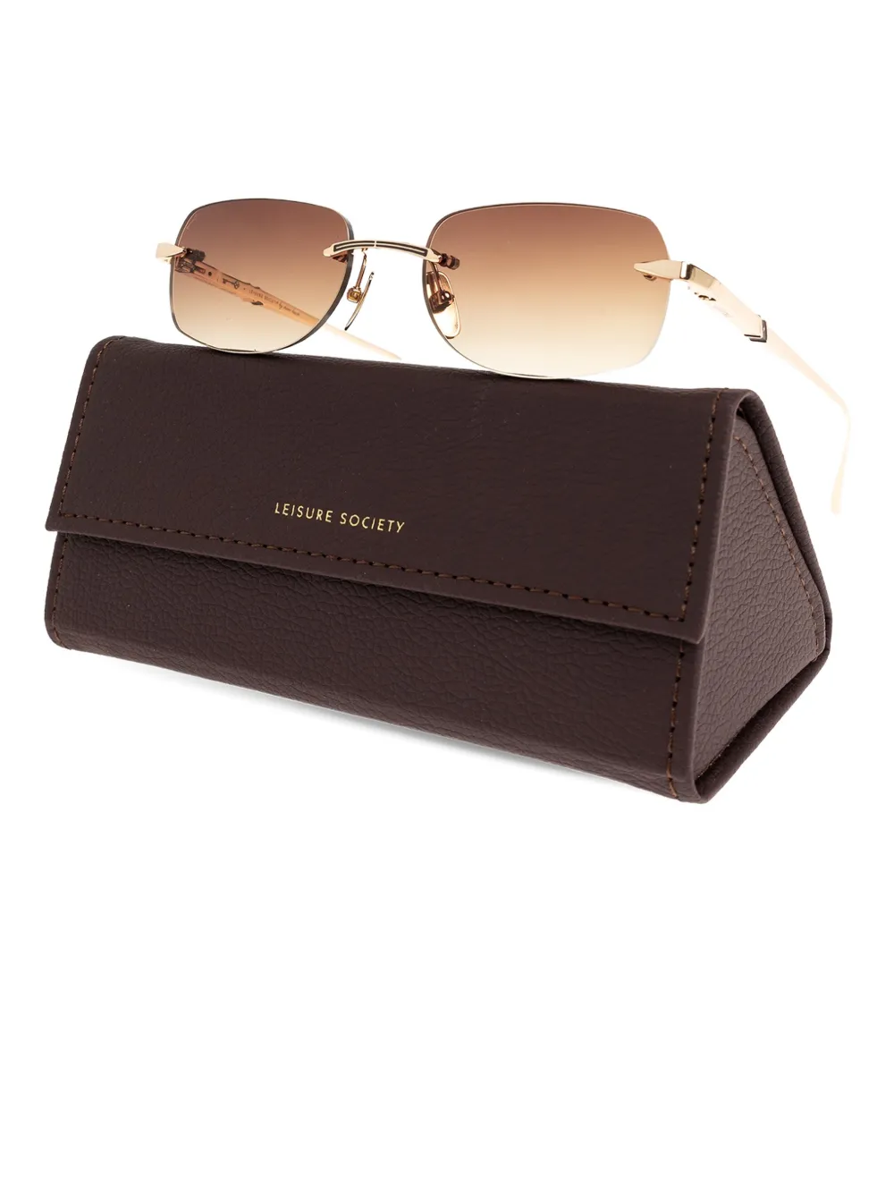 Leisure Society Meursault rectangle-frame sunglasses - Goud