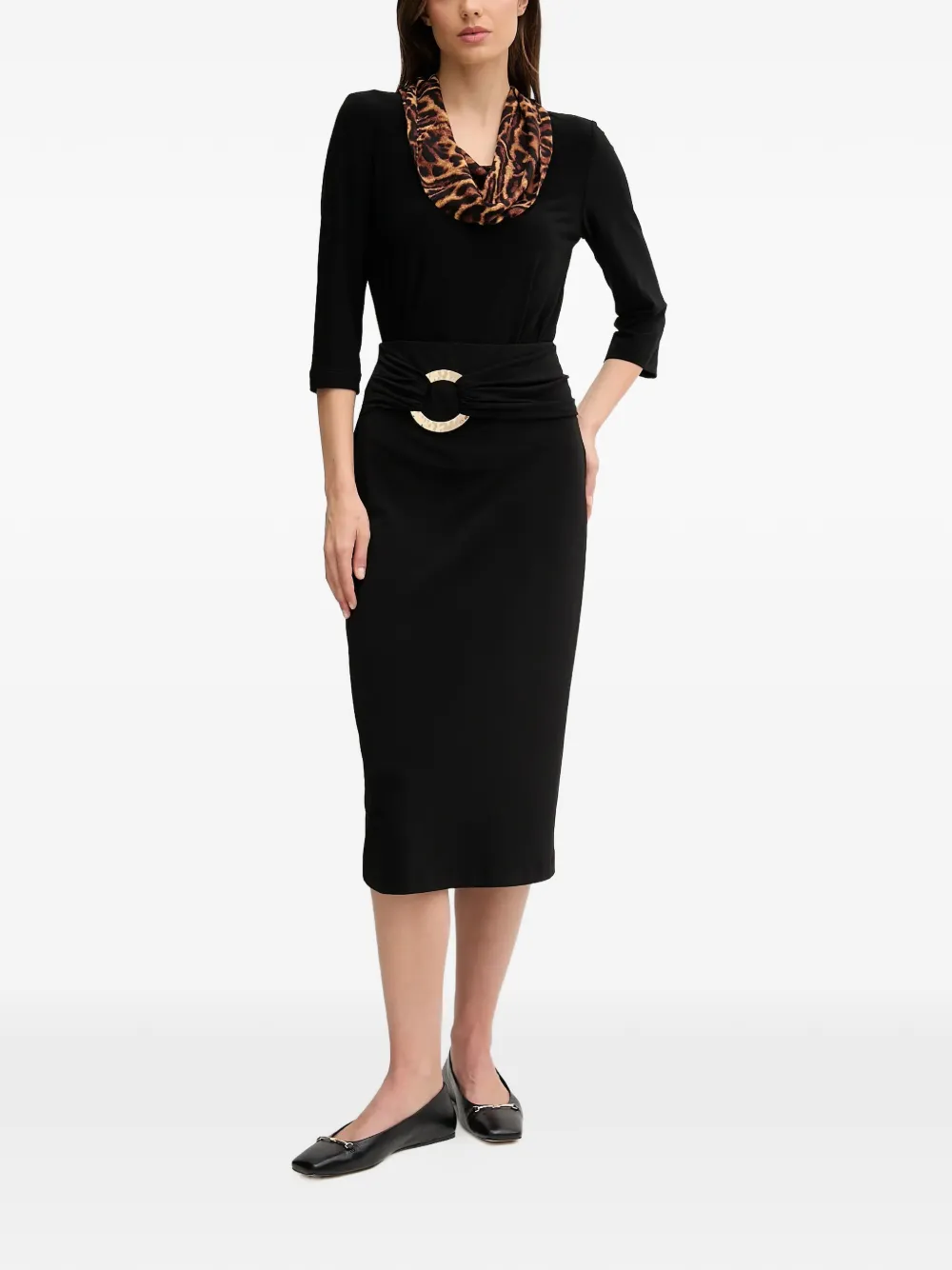  Joseph Ribkoff Animal-print Top - Black 
