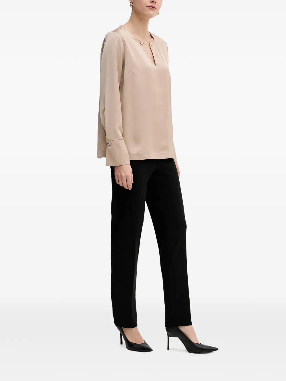  Joseph Ribkoff Keyhole Cuff-detail Blouse - Neutrals 