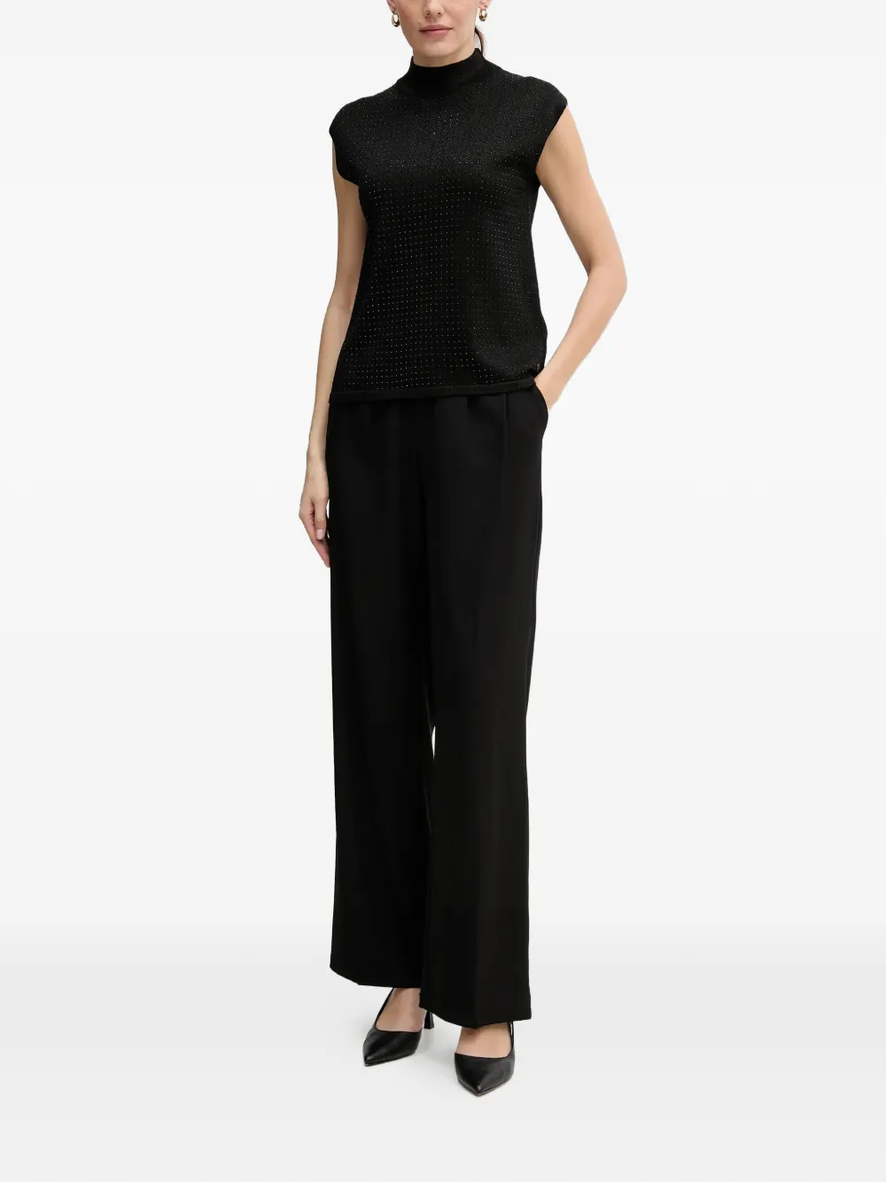 Joseph Ribkoff sequin mock-neck top | Black | Image 1