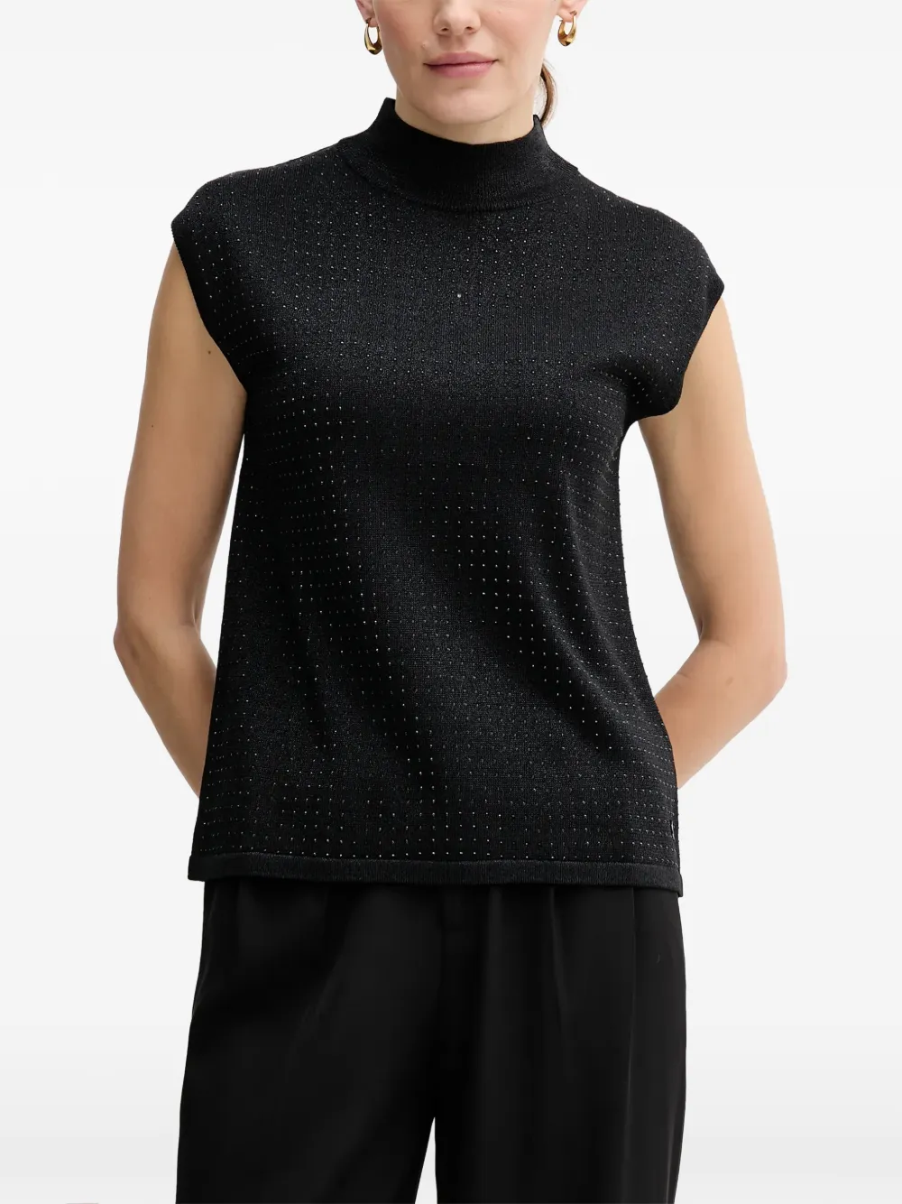 Joseph Ribkoff sequin mock-neck top | Black | Image 1