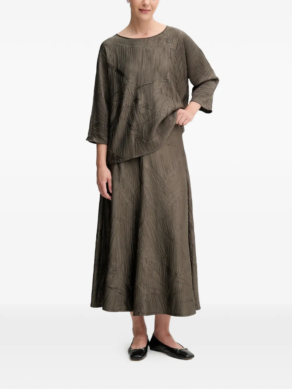 Joseph Ribkoff geometric-pattern pleated top | Blouses | Image 2