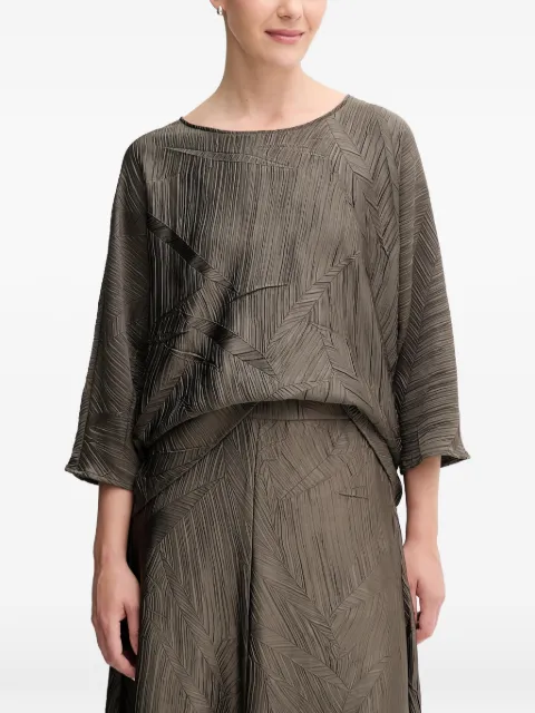 Joseph Ribkoff geometric-pattern pleated top