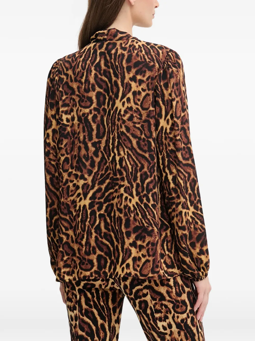  Joseph Ribkoff Bow Animal-print Top - Brown 