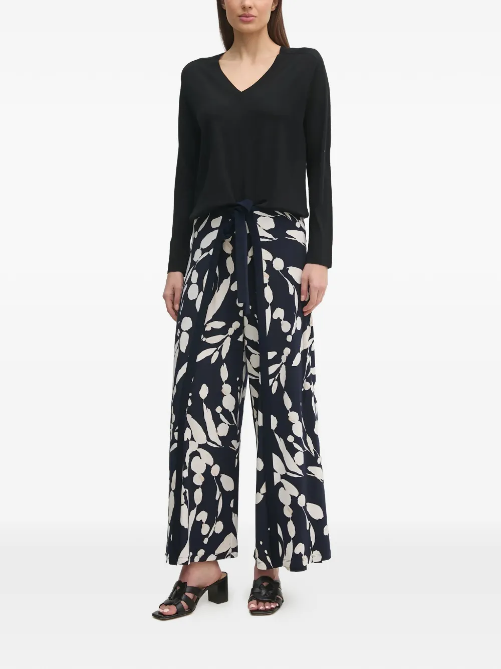Joseph Ribkoff floral print tie trousers - Blauw