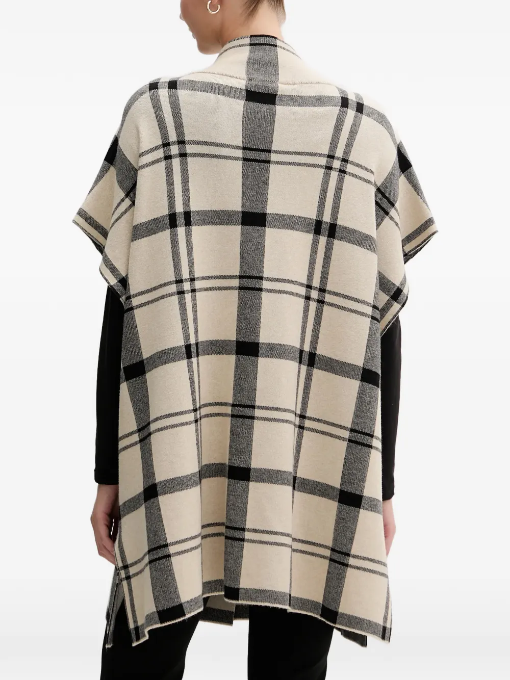  Joseph Ribkoff Buttoned Check Coat - Neutrals 