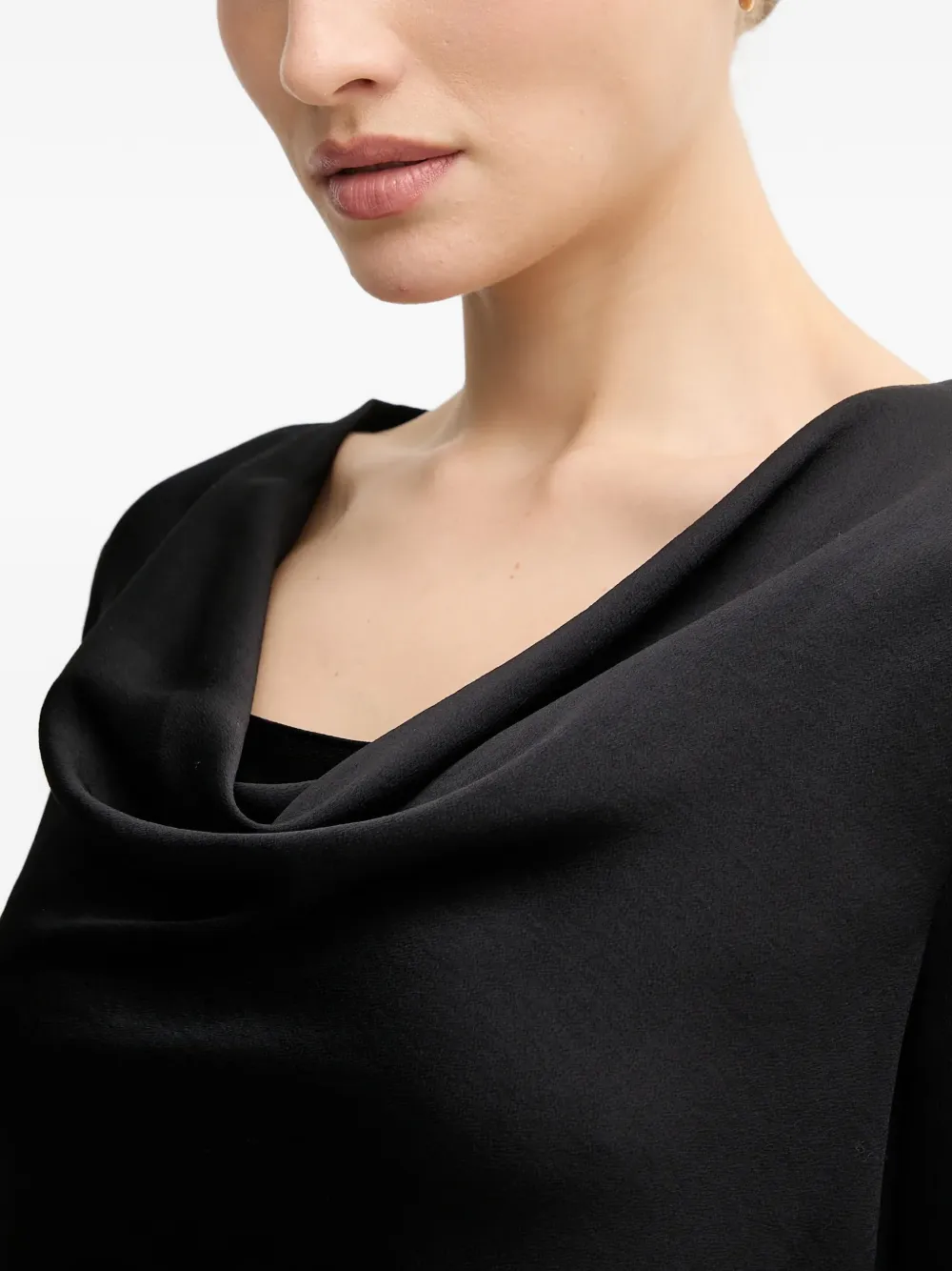 Joseph Ribkoff Blouse met col en franje afwerking Zwart