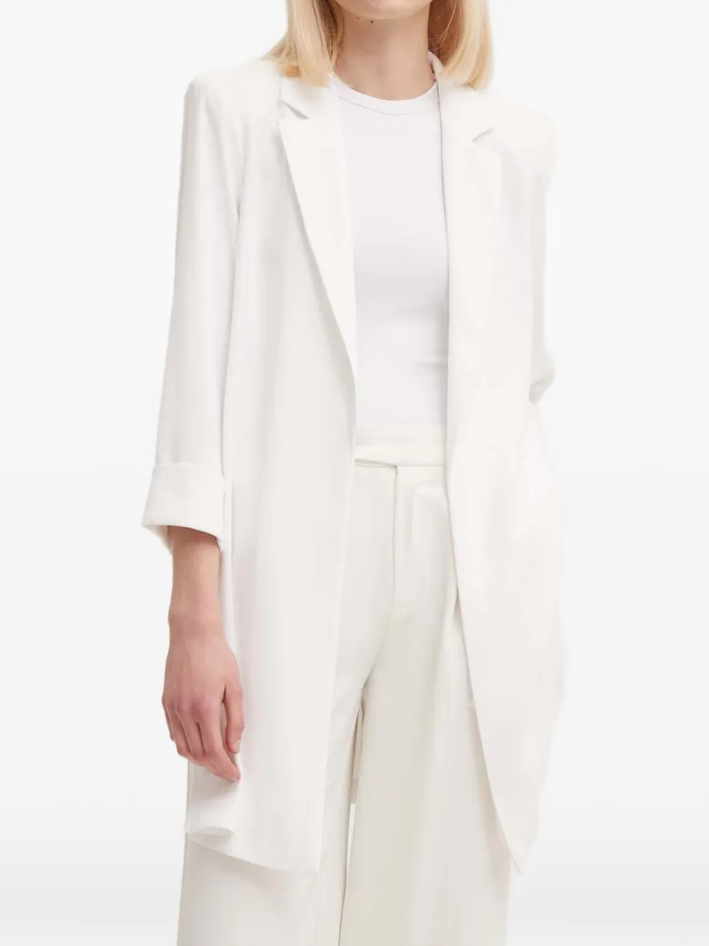 Joseph Ribkoff notch collar cuffed sleeves top - Nero