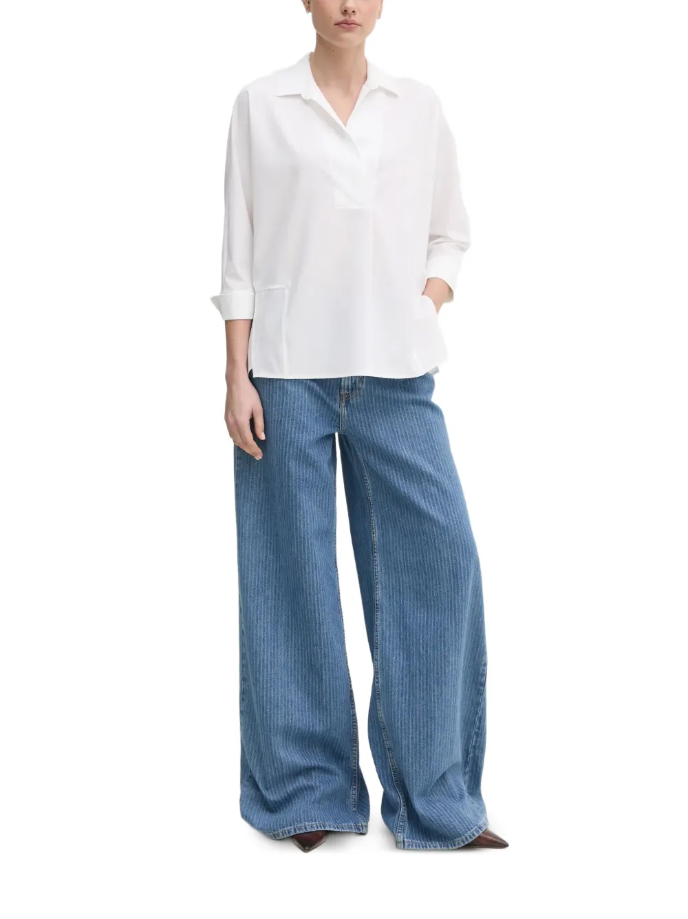  Joseph Ribkoff V-neck Blouse - White 