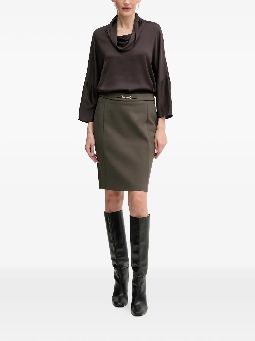 Joseph Ribkoff metal-detail skirt - Groen