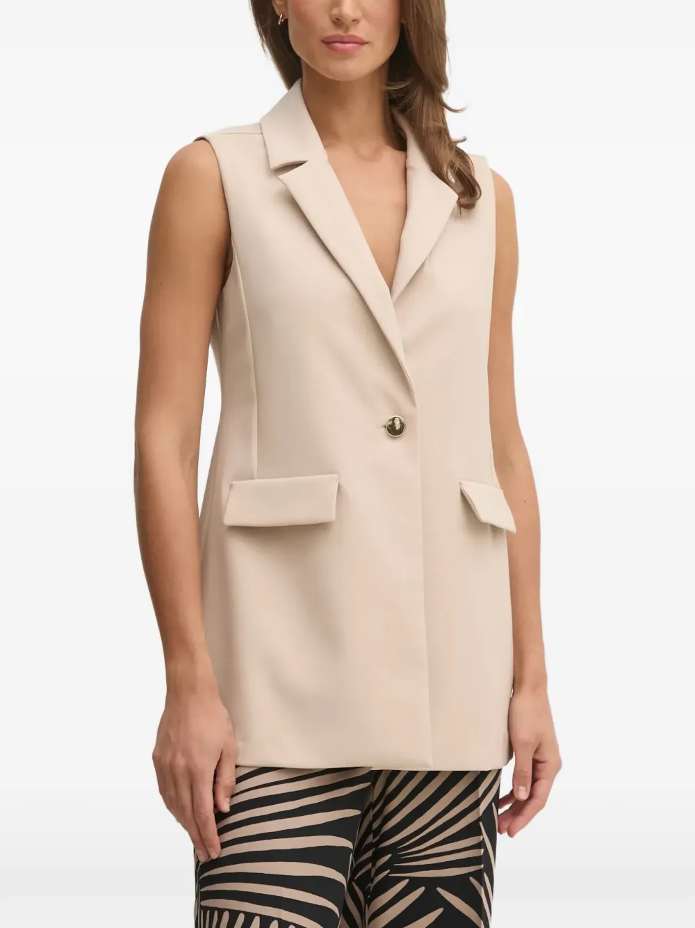 Joseph Ribkoff button tab sleeveless top | Neutrals | Image 1