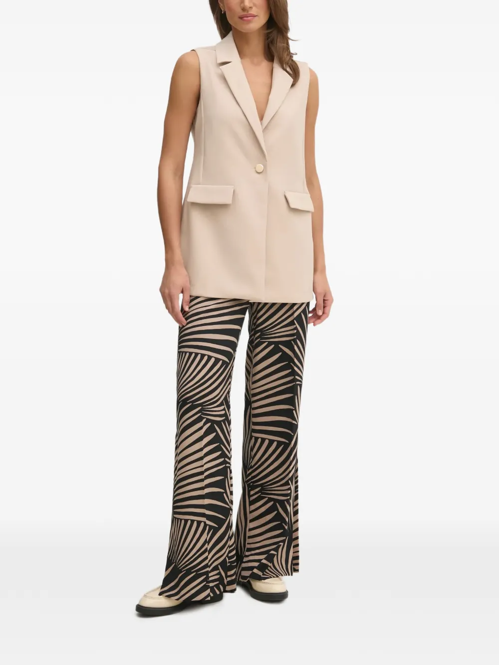  Joseph Ribkoff Button Tab Sleeveless Top - Neutrals 