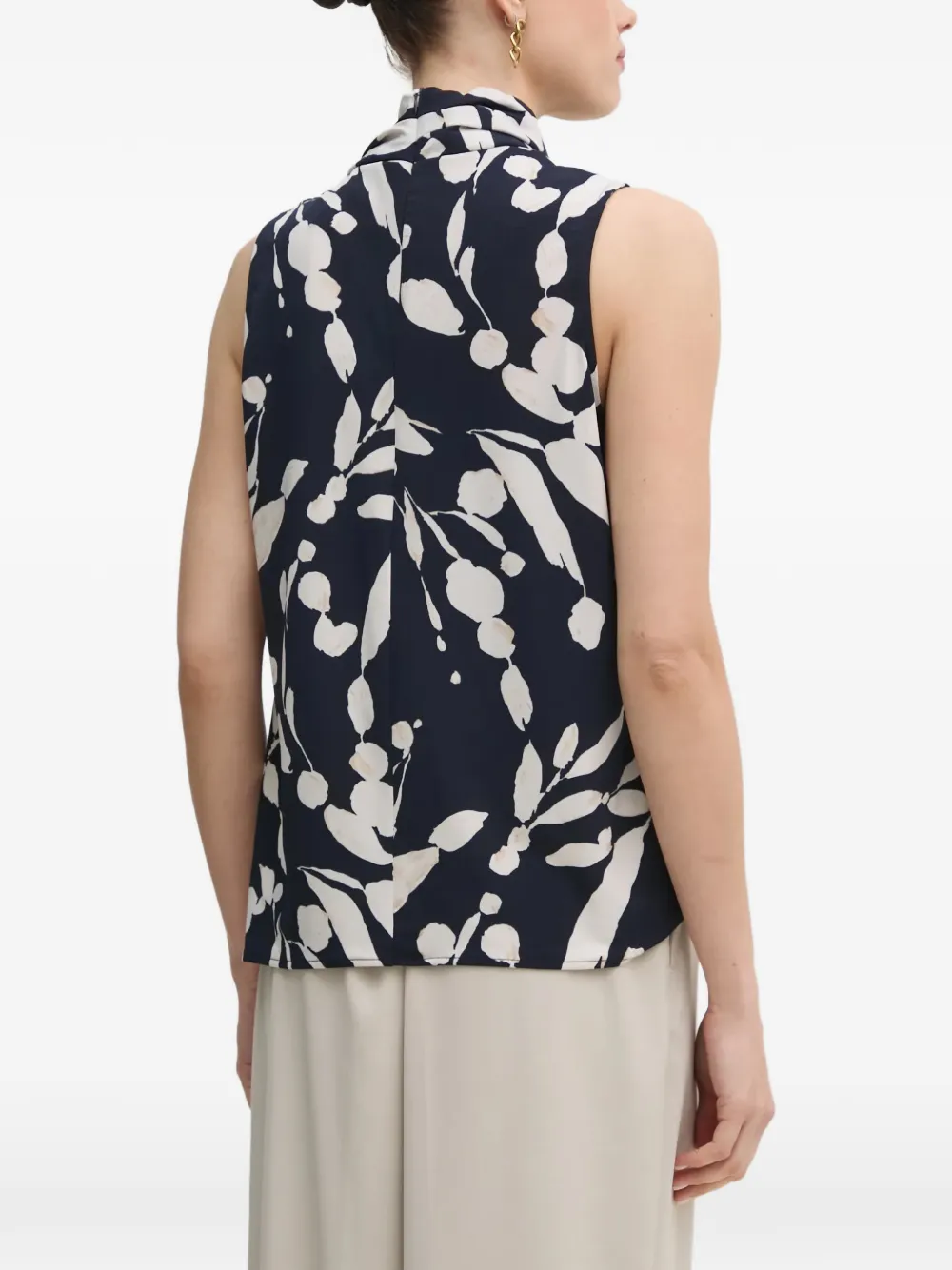  Joseph Ribkoff Abstract-pattern Halterneck Blouse - Blue 
