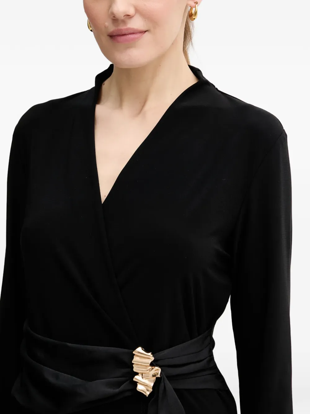 V-Neck Brooch Blouse