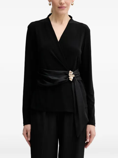 Joseph Ribkoff V-neck brooch blouse