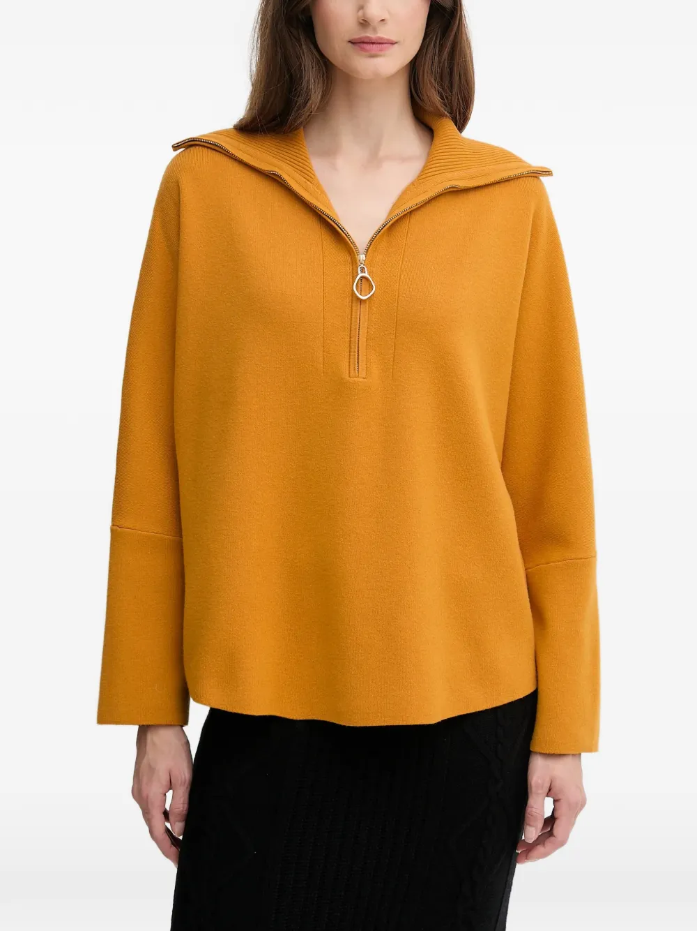 Joseph Ribkoff zip-collar sweater | Orange | Image 1