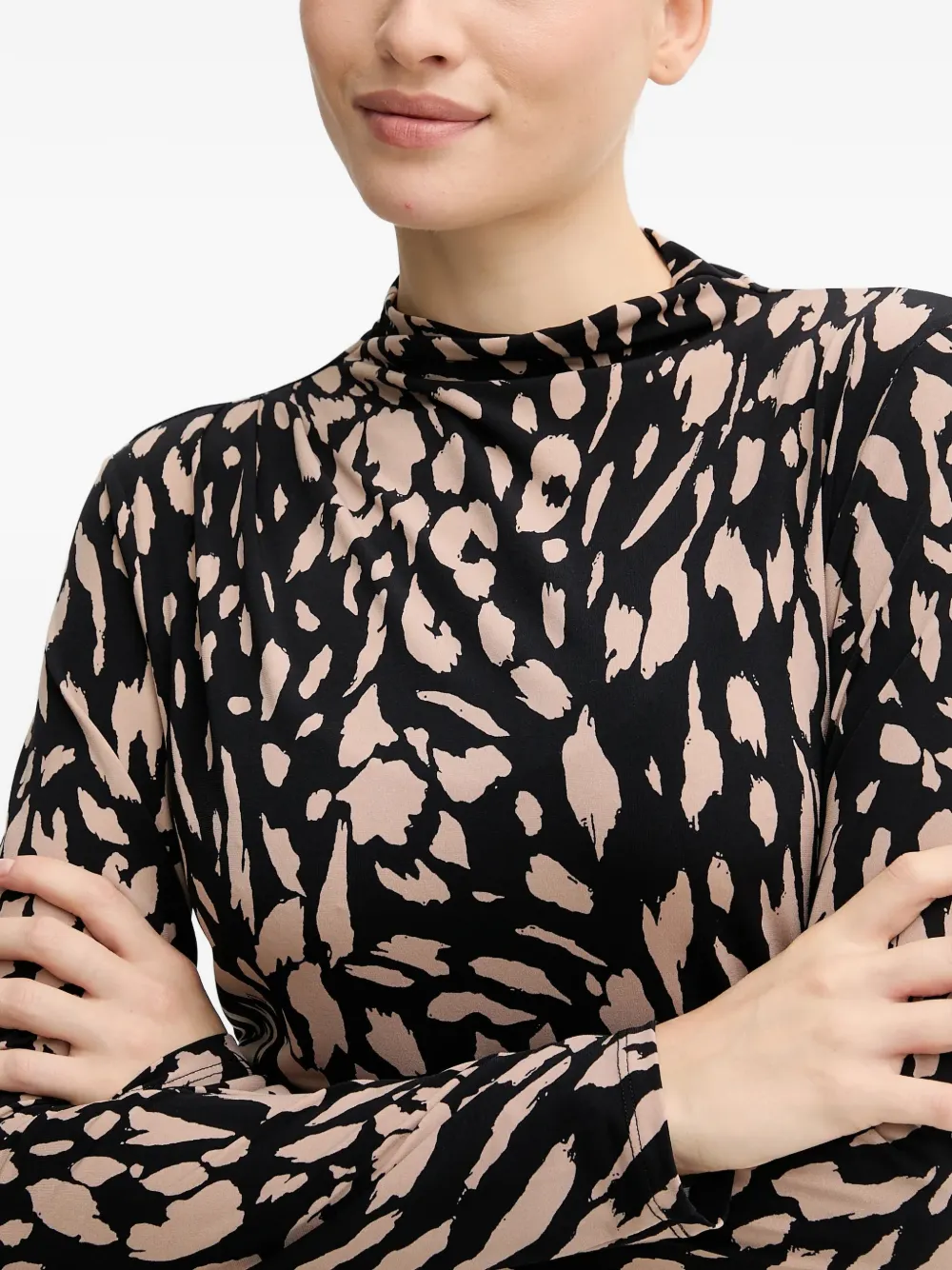 Printed Ruched Blouse