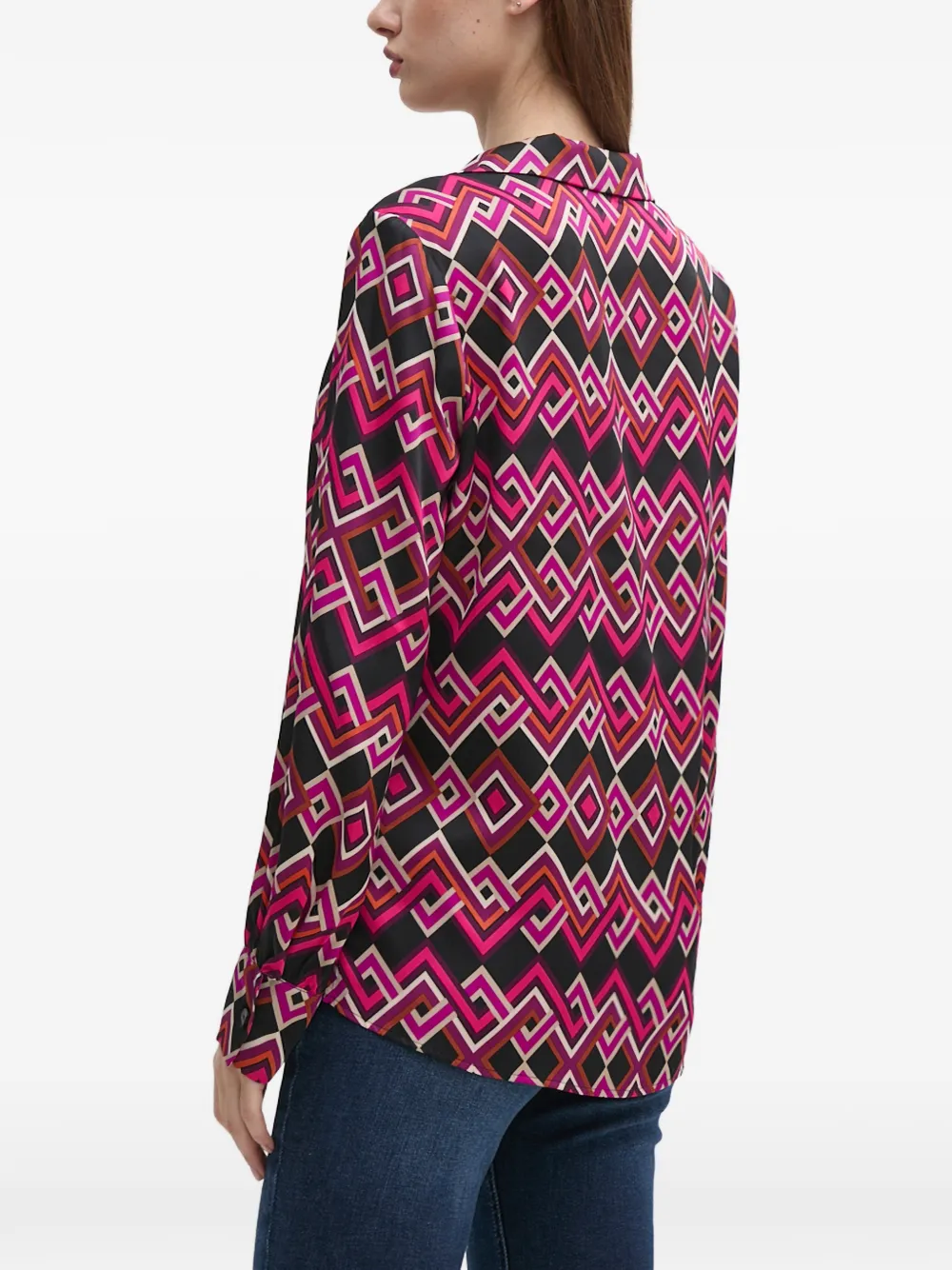  Joseph Ribkoff Geometric-print V-neck Blouse - Black 