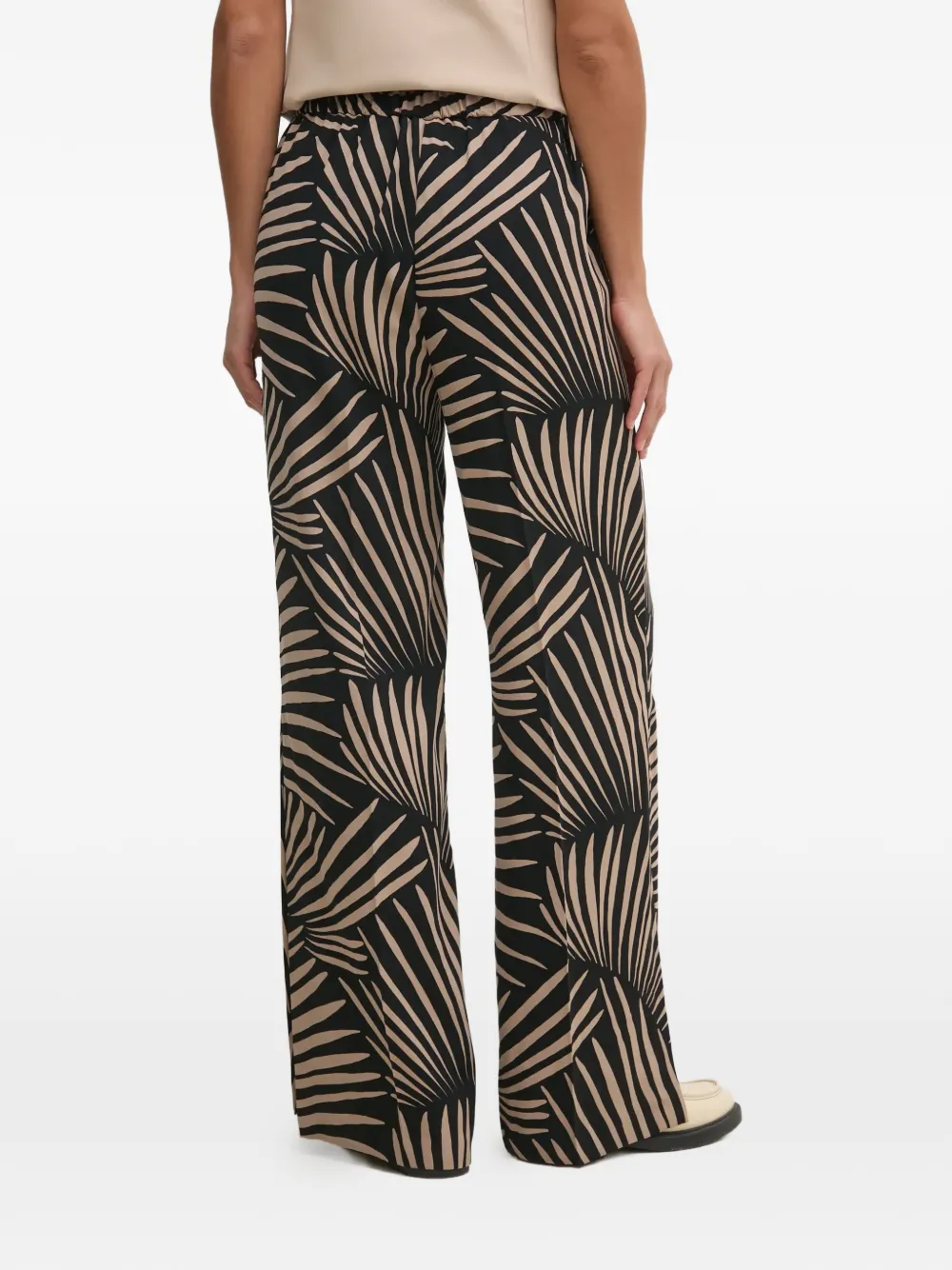 Joseph Ribkoff Broek met abstracte print en split Zwart